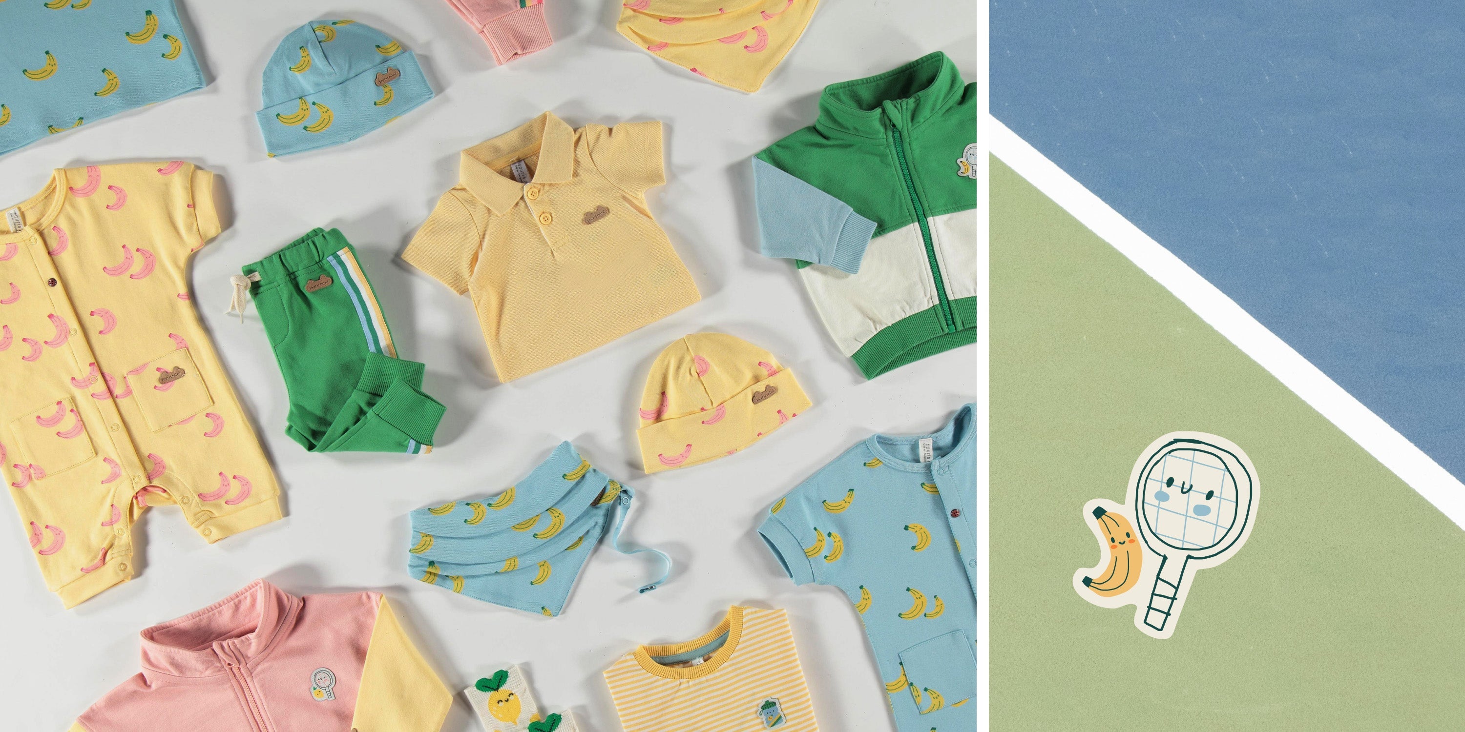 Tennis & explosion de fruits - Naissance 0-3 à 12-18 mois