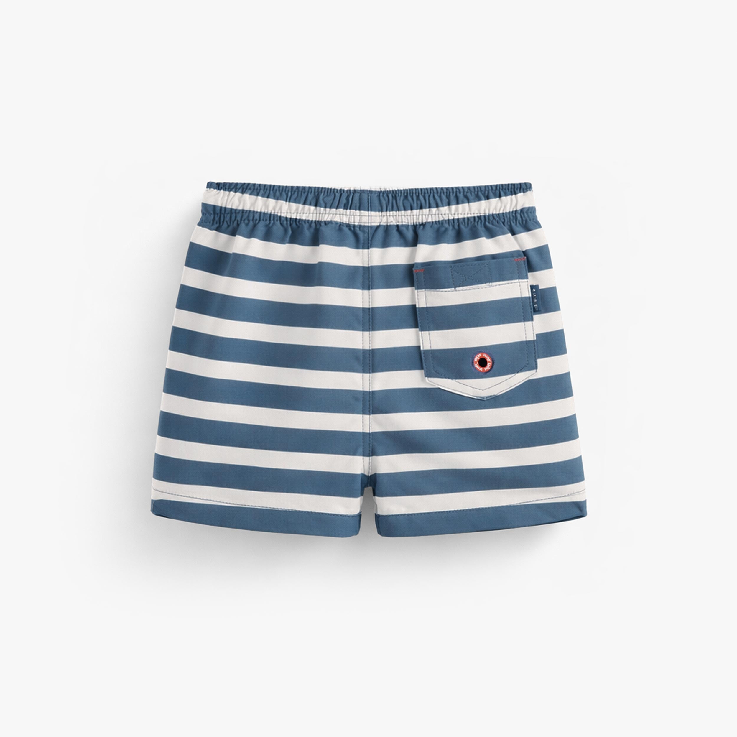 Blue and cream striped swim shorts, baby