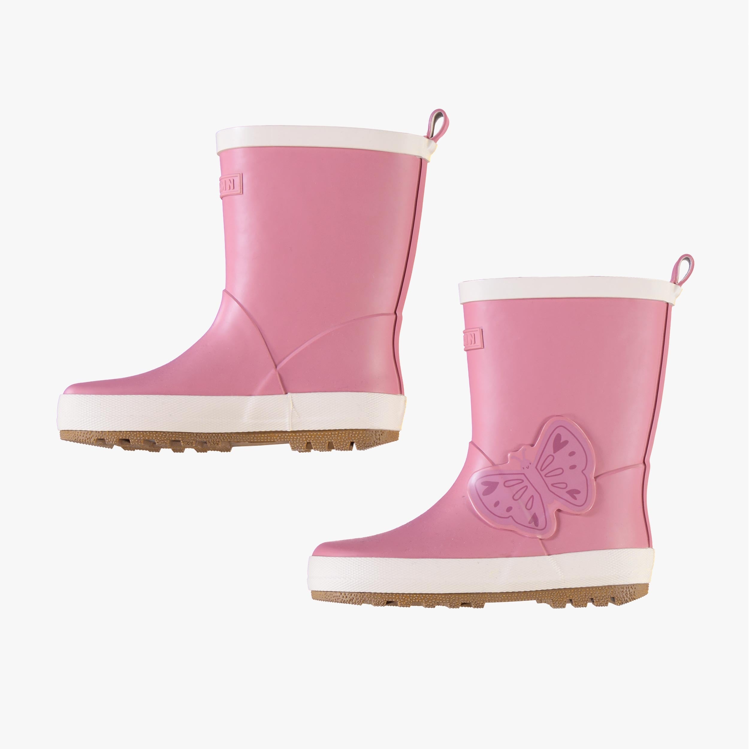 Bottes de pluie roses avec papillon