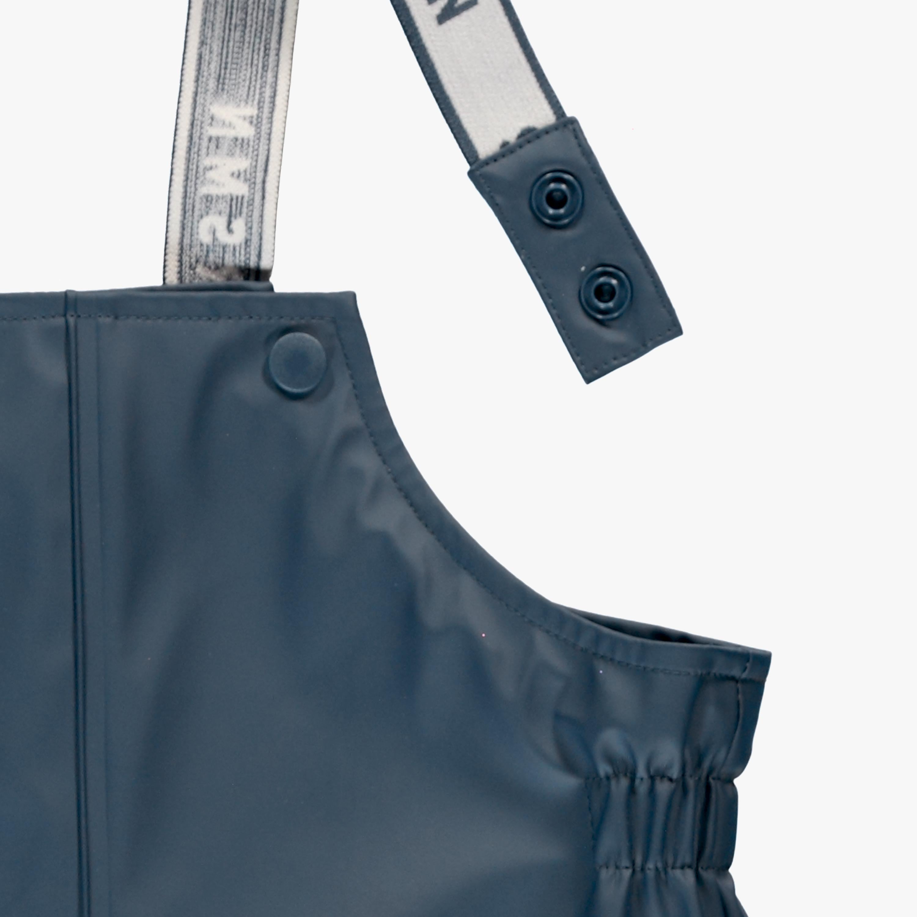 Navy rain overalls, baby