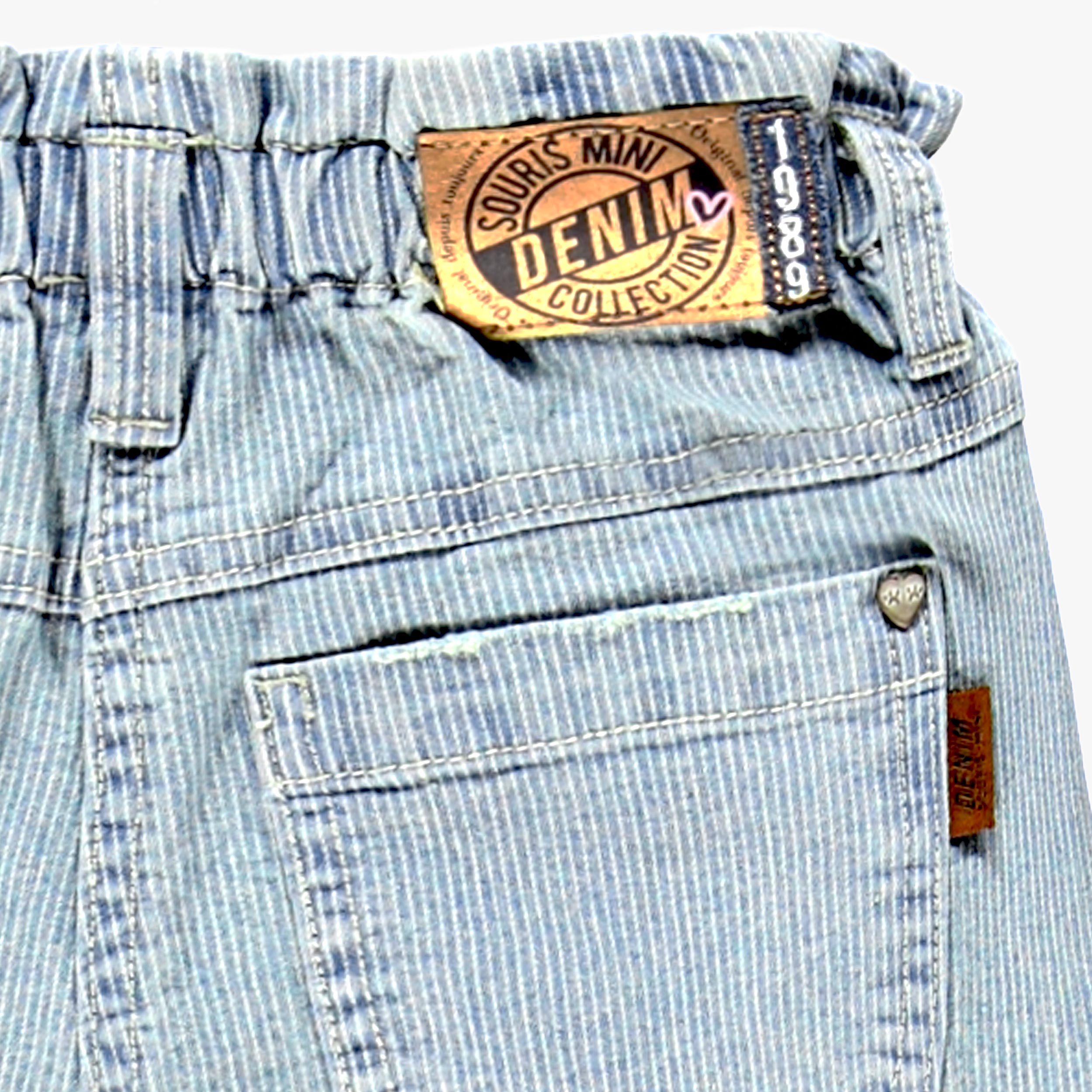 Jean bleu pâle à rayures, enfant