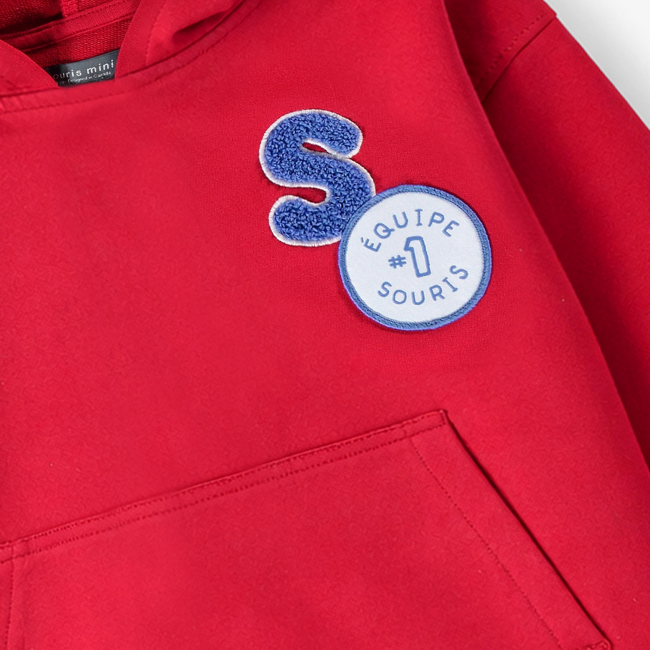 Red hooded sweatshirt, child