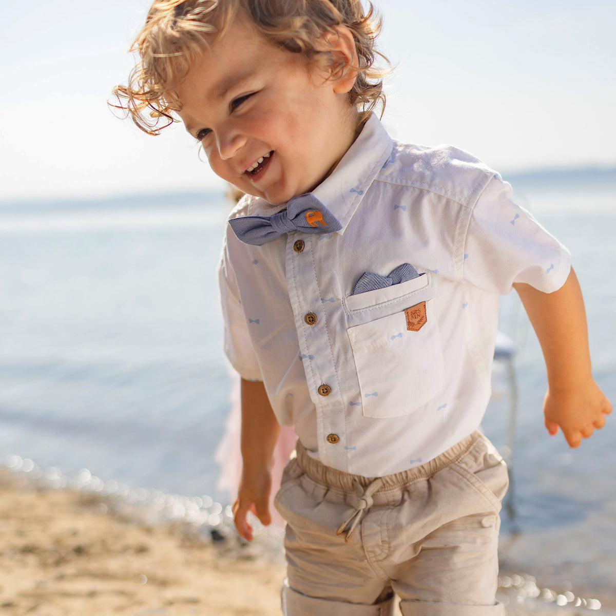Chemise blanche à motifs, bébé
