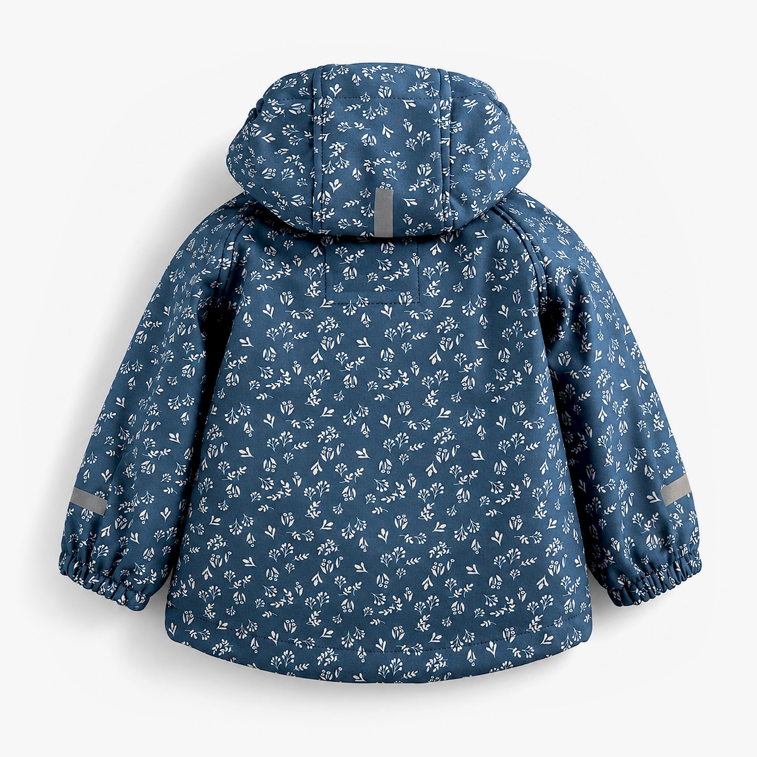 Blue floral print softshell jacket, baby