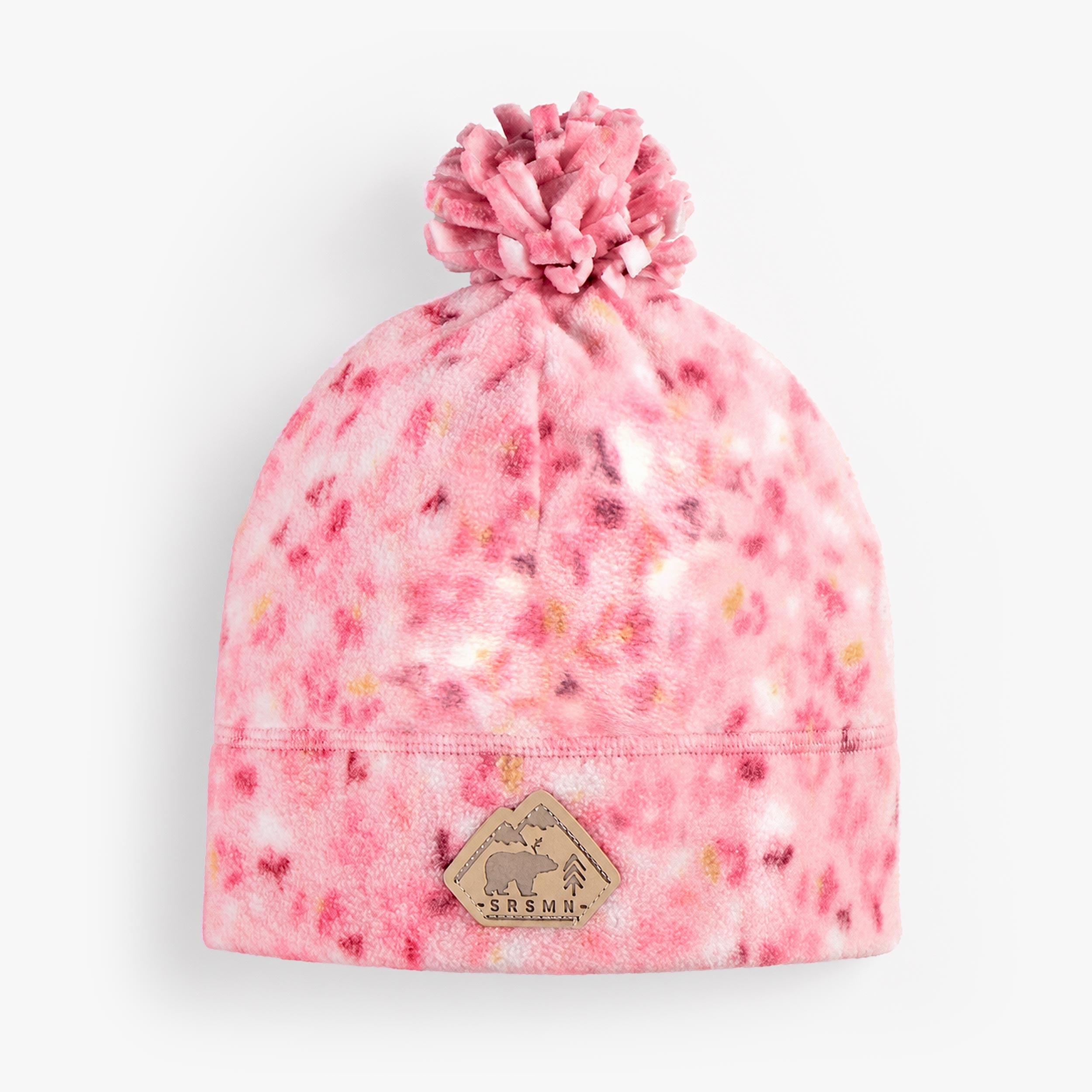 Chapeau rose imprimé en polar, enfant fille