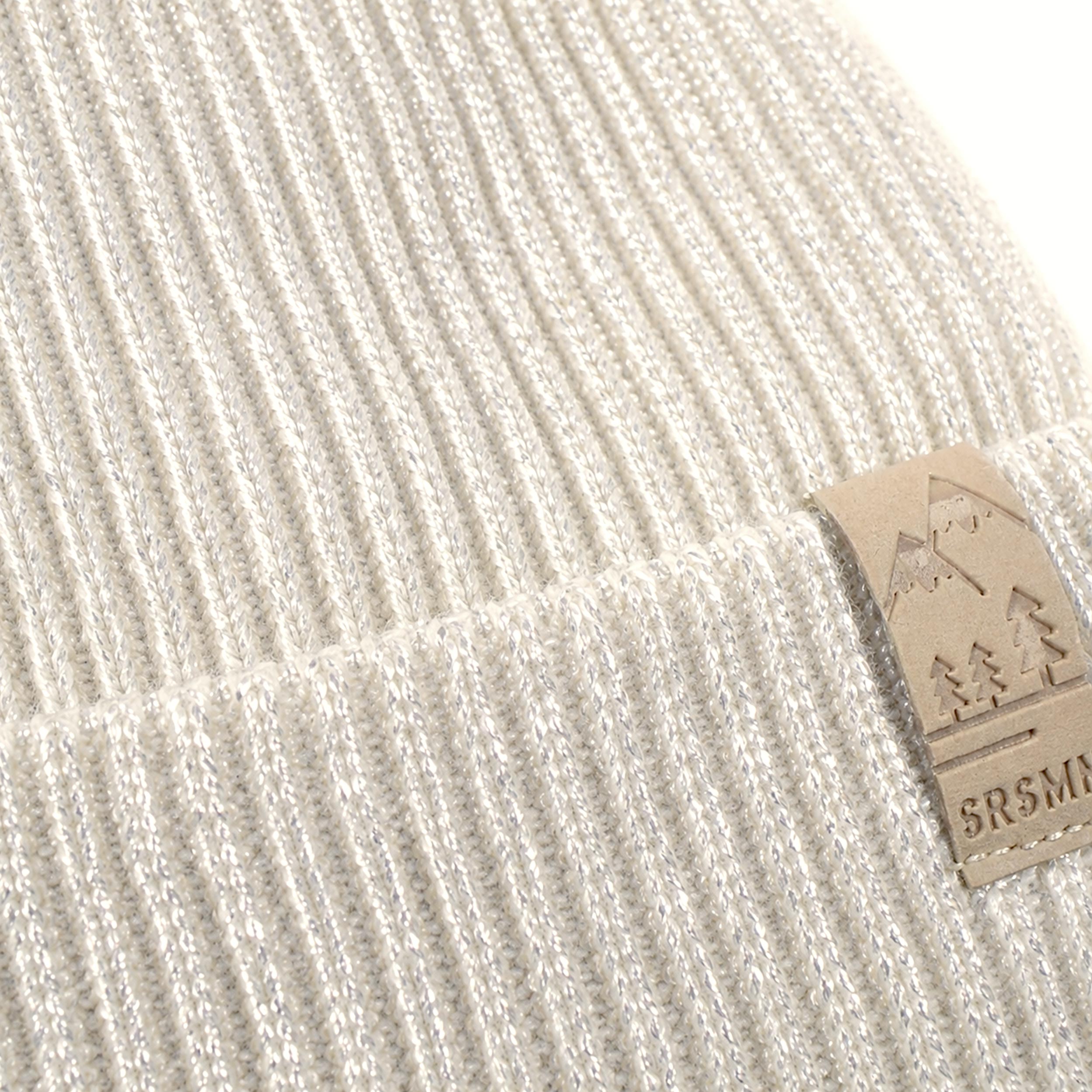 Tuque crème en tricot métallisé, enfant