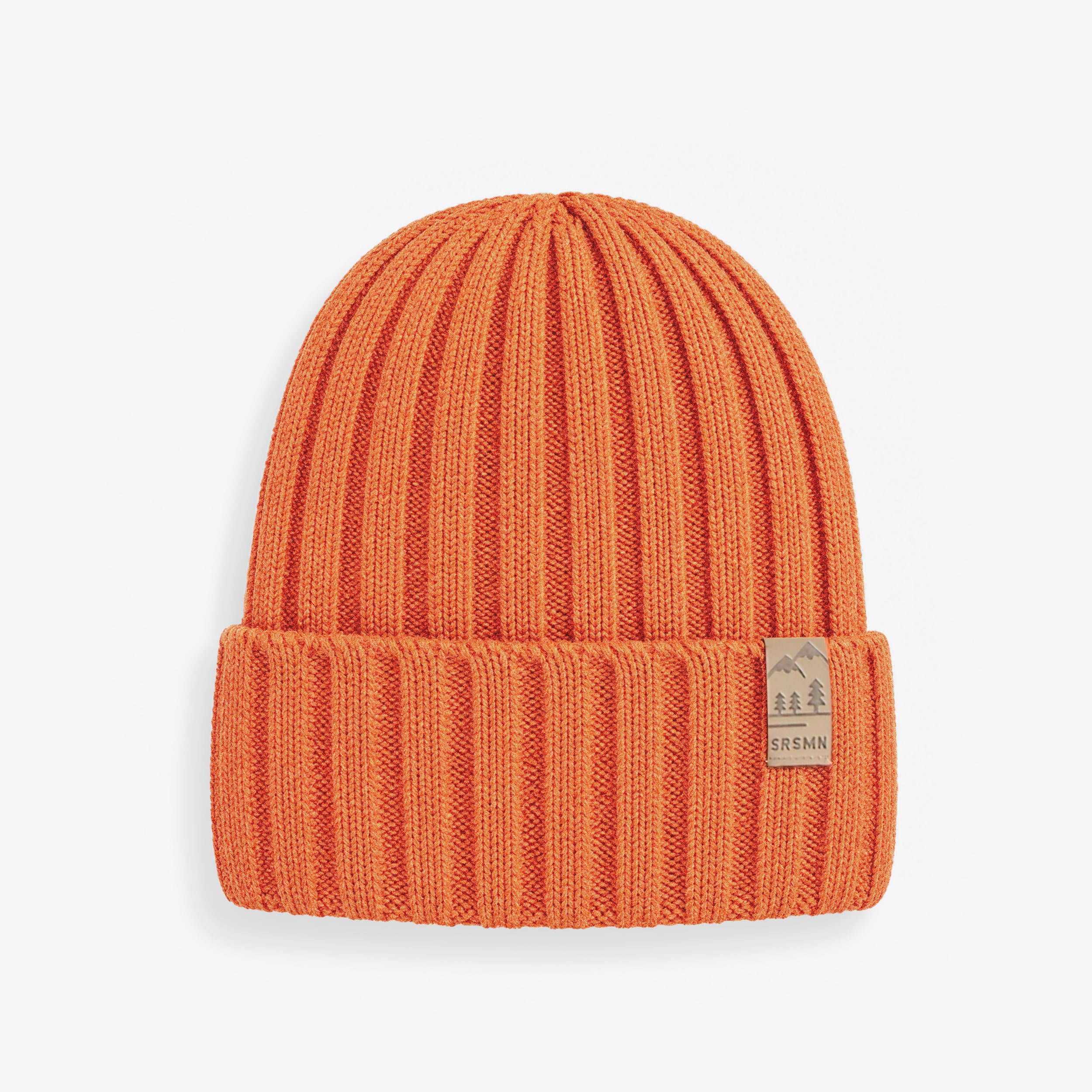 Tuque orange côtelée en tricot, enfant