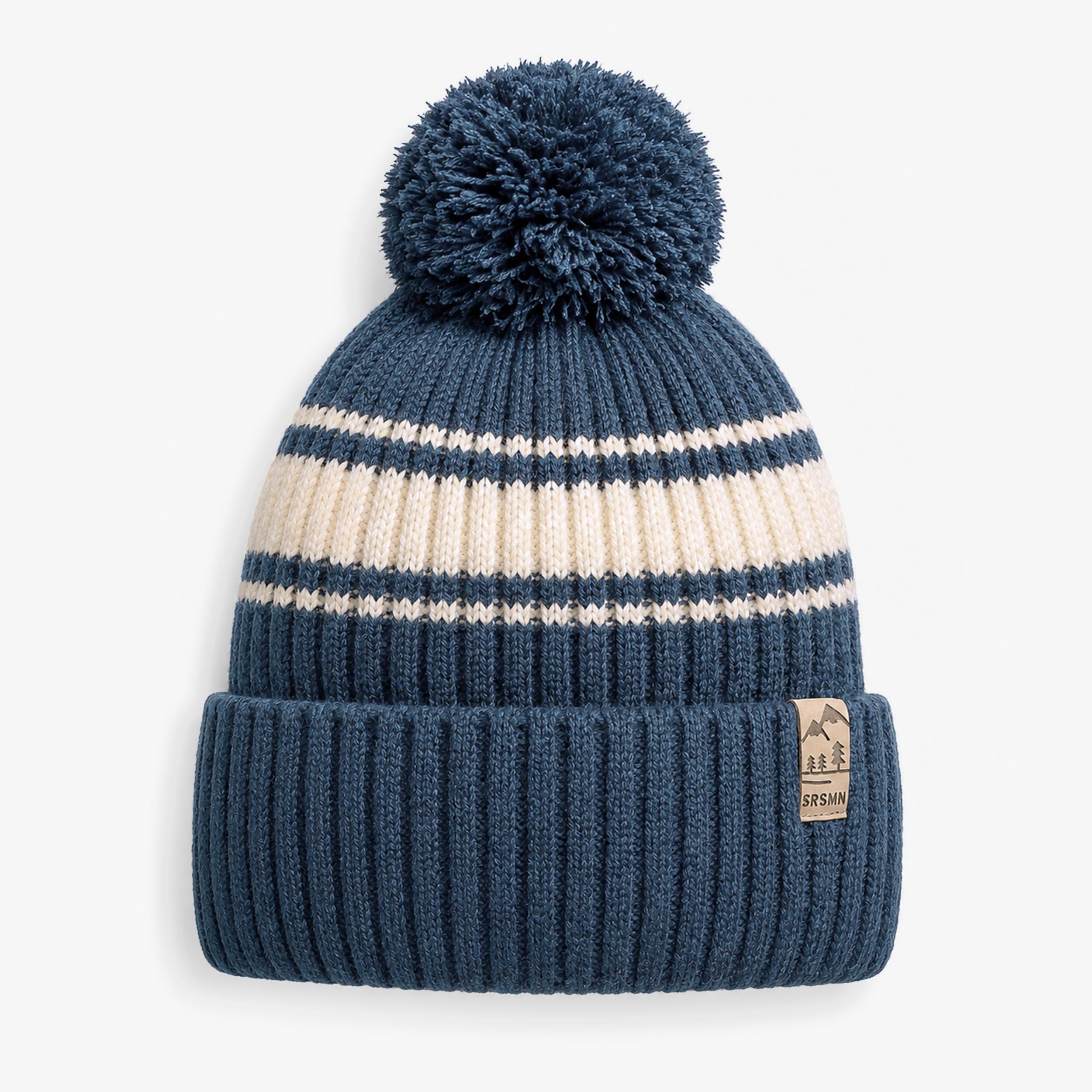Tuque bleue à rayures en tricot, enfant