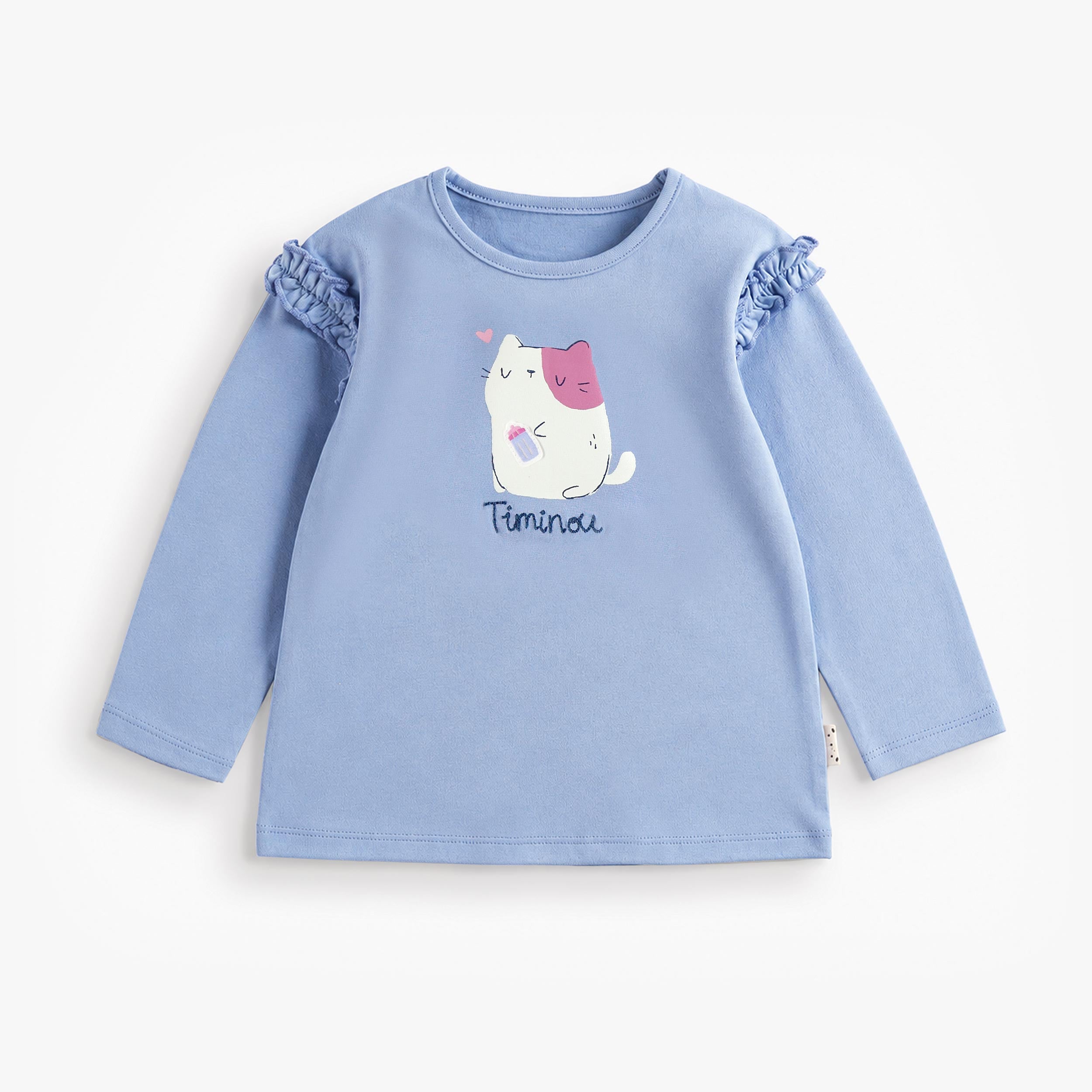 T-shirt bleu avec illustration de chouette, bébé - Souris Mini