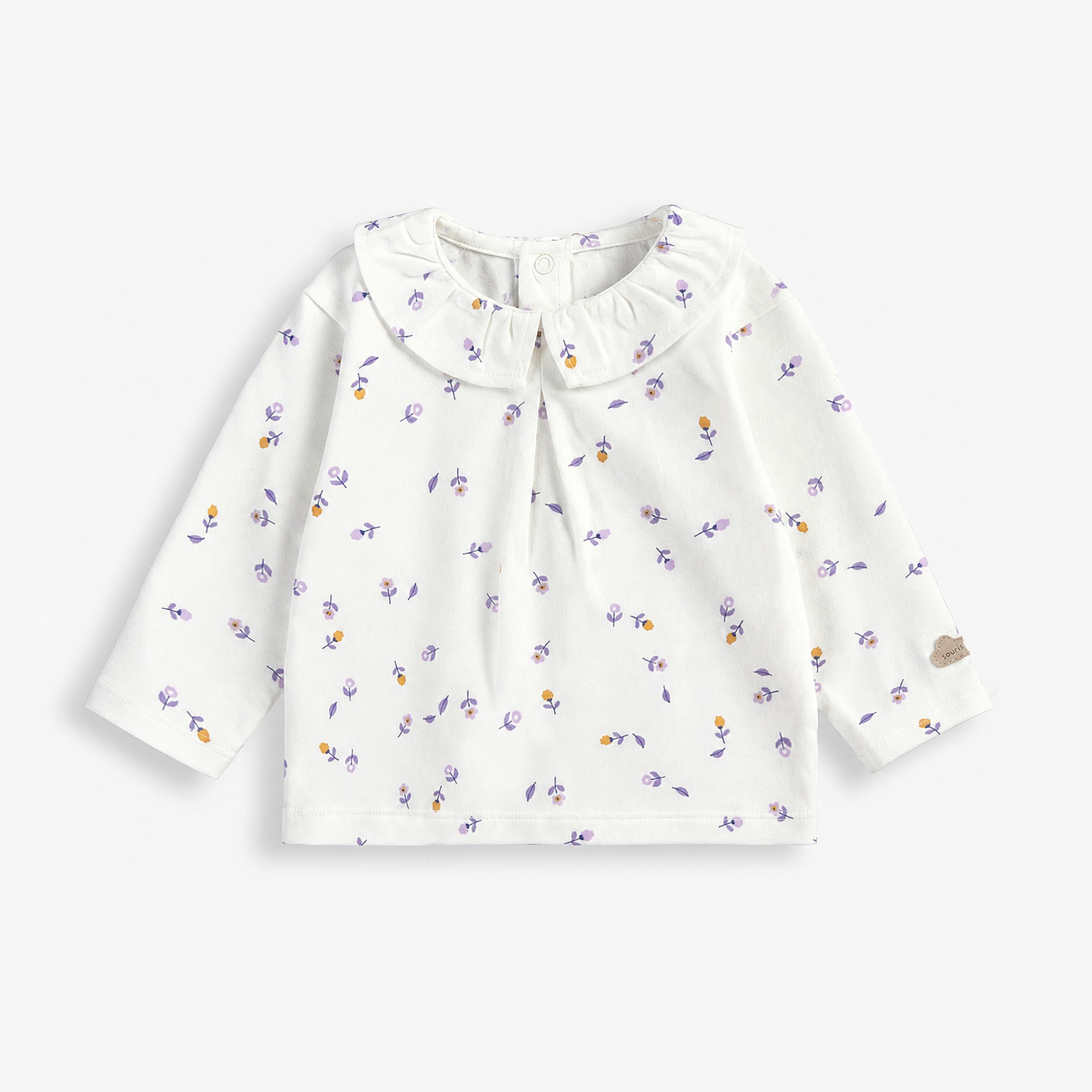 T-shirt crème à imprimé floral, naissance