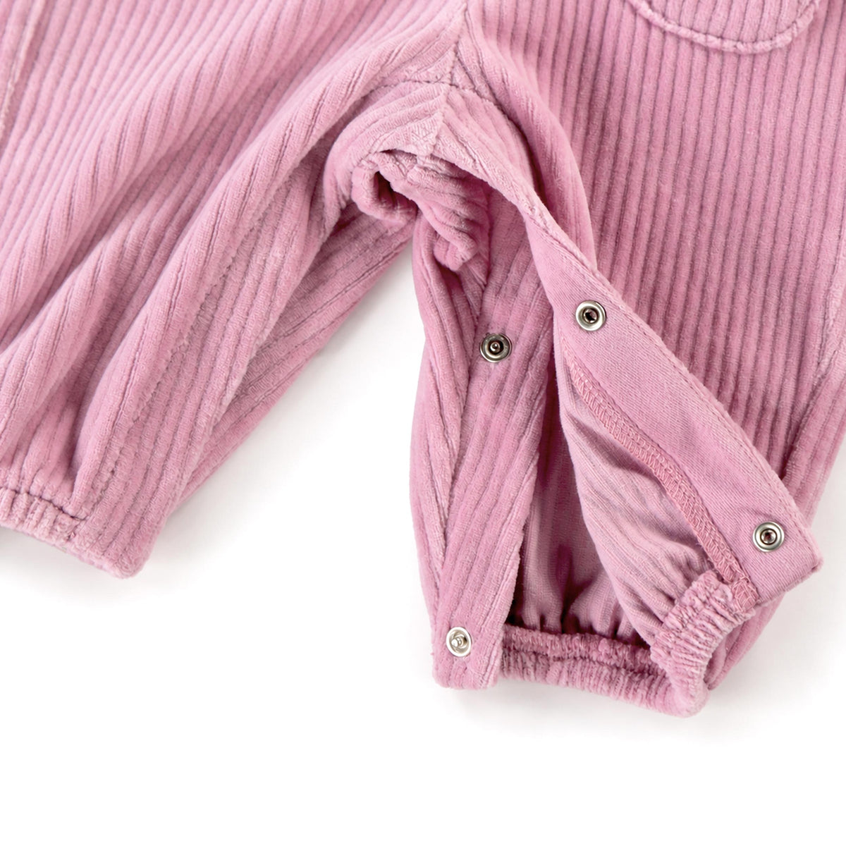 Pink stretch corduroy overalls, newborn