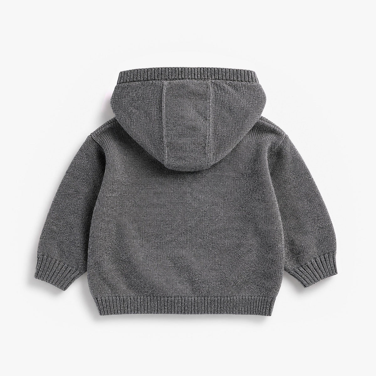 Chandail à capuchon gris à motif de pingouin en tricot, naissance