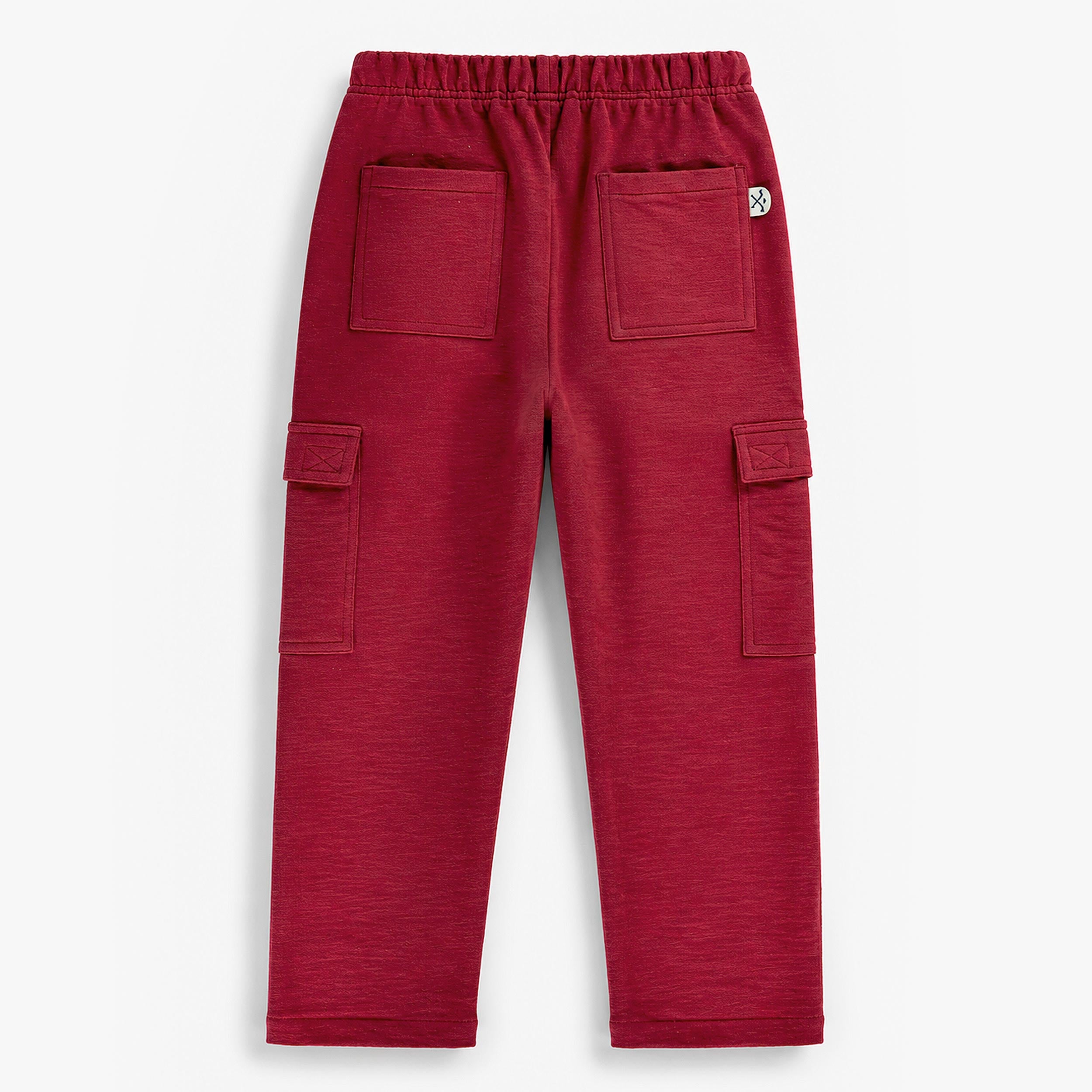 Pantalon rouge foncé en coton français, enfant