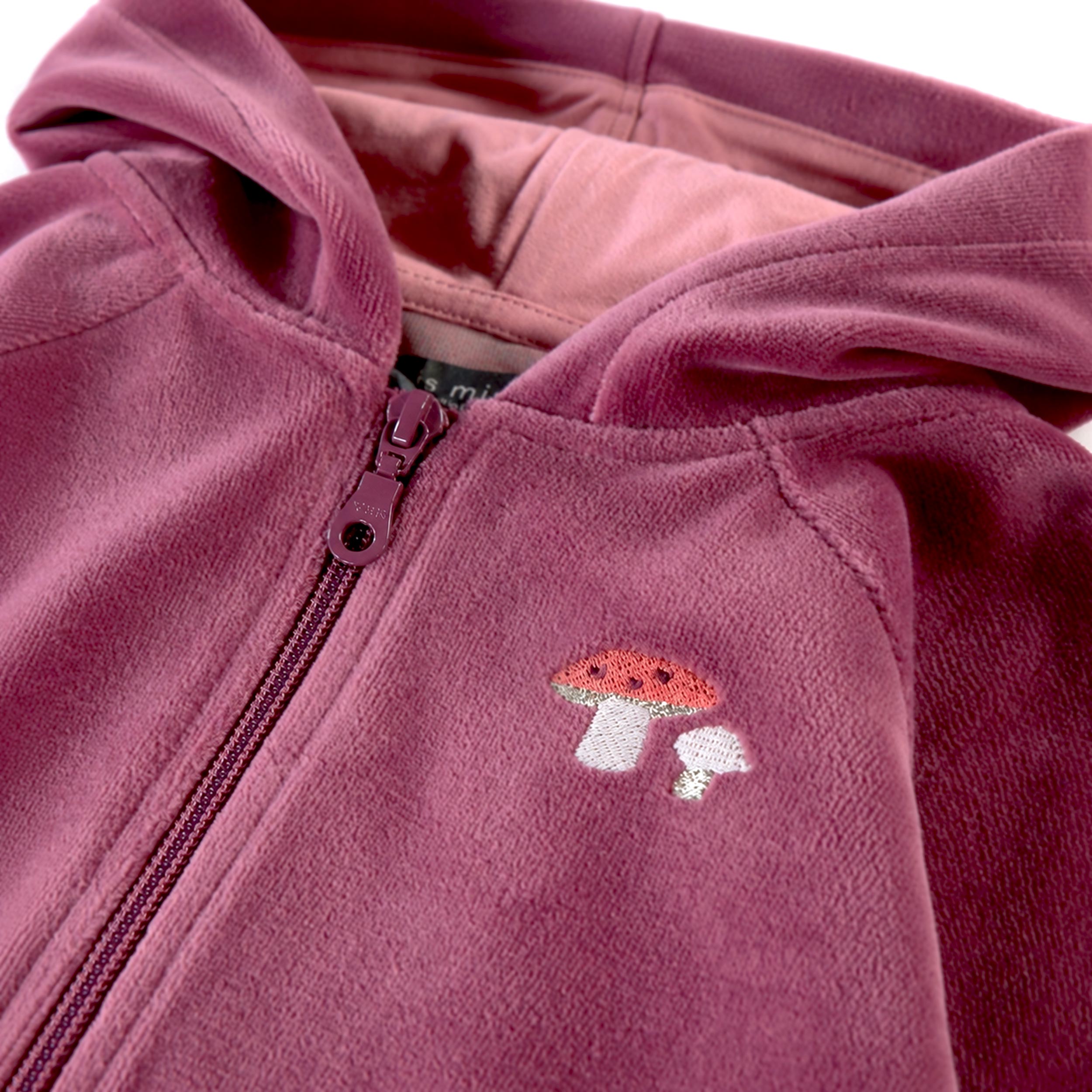 Plum velvet hoodie, baby