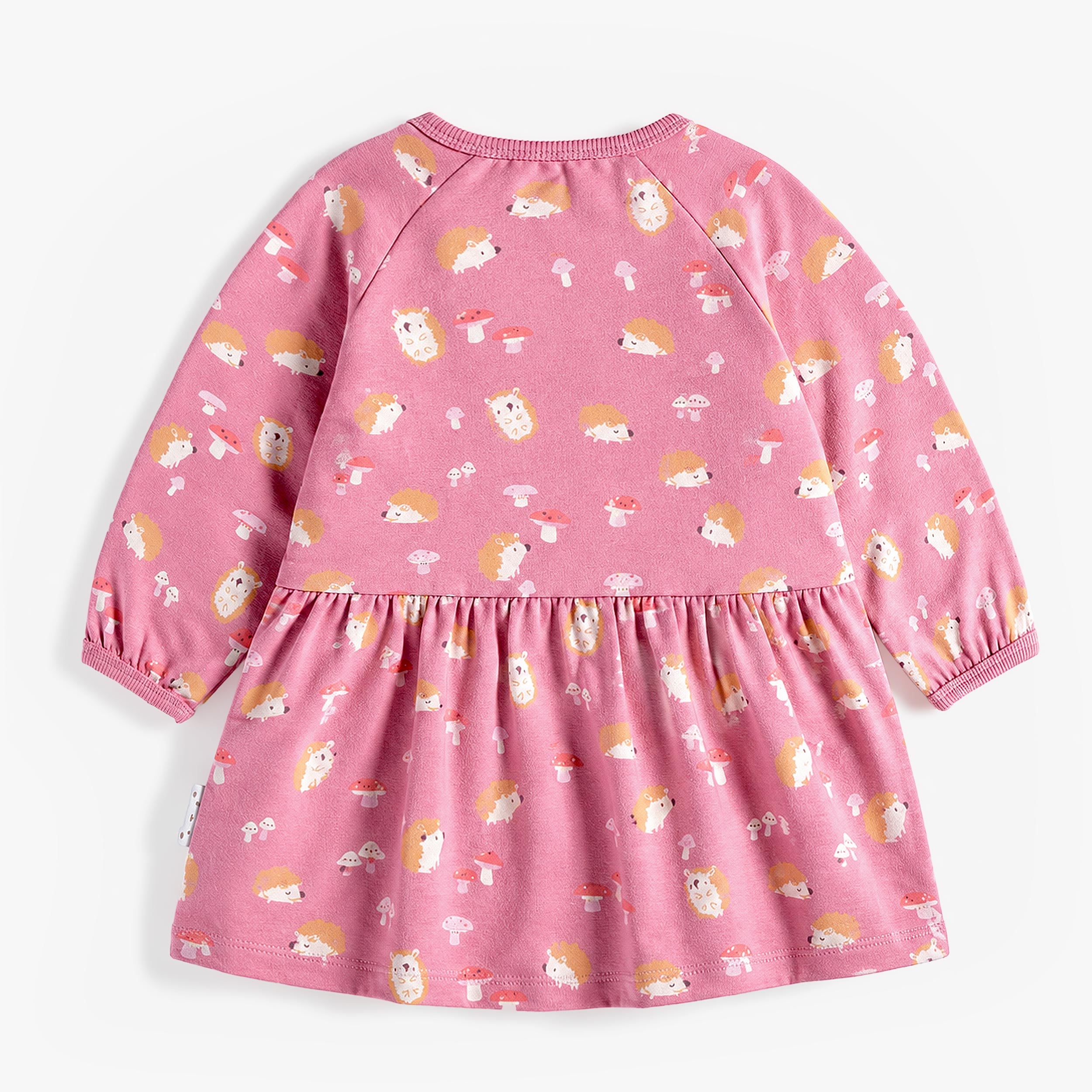 Pink hedgehog print dress, baby
