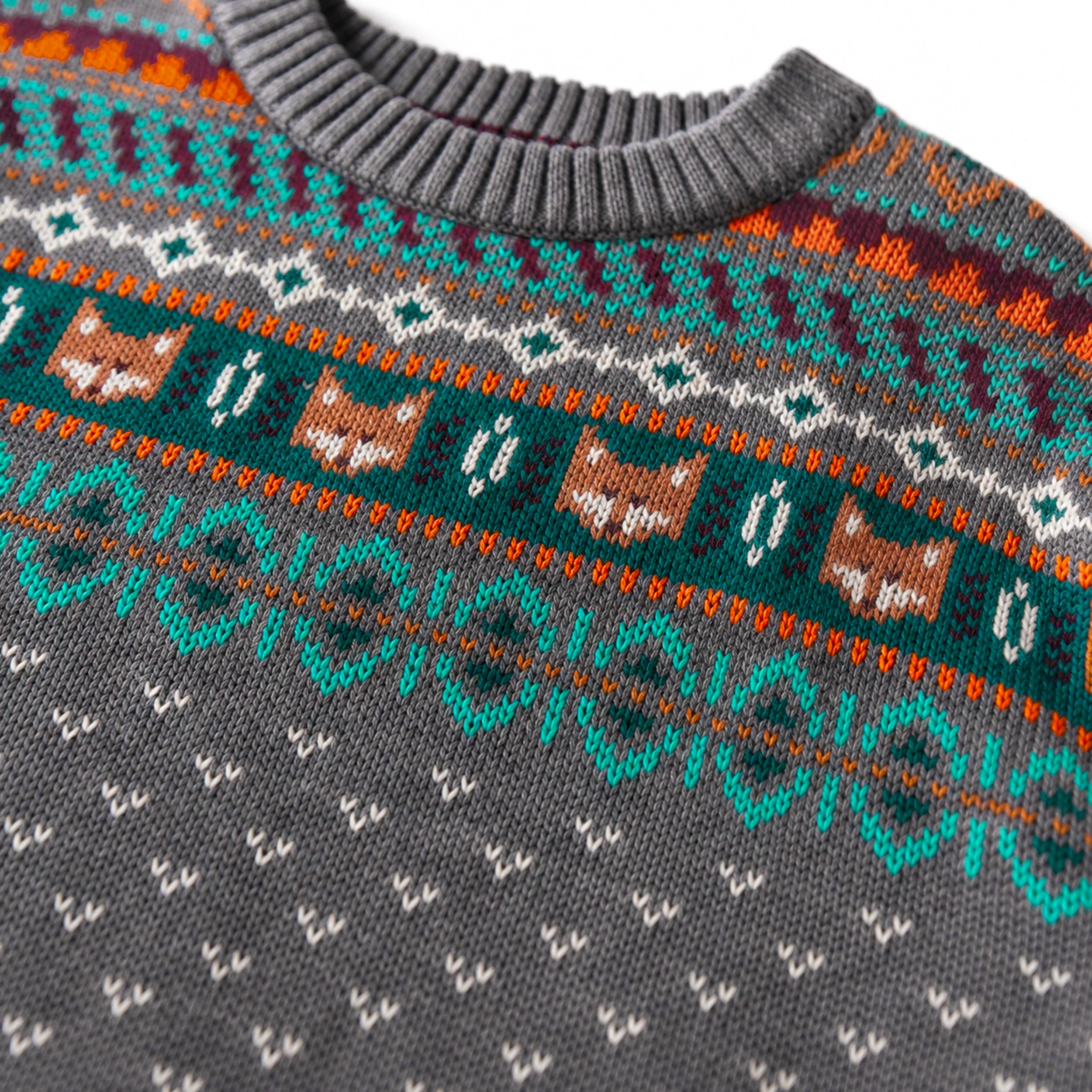 Grey patterned knit sweater, child