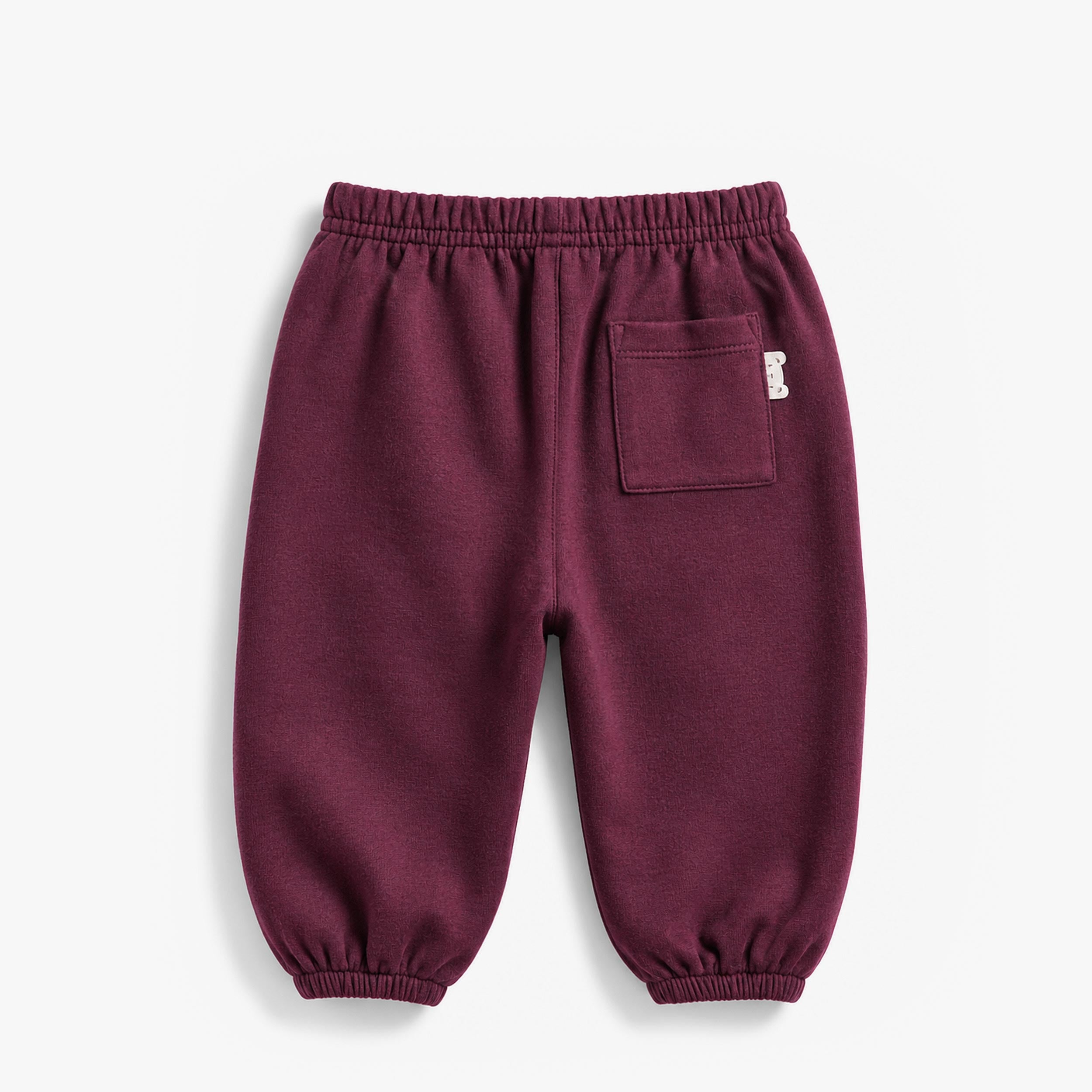 Burgundy fleece pants, baby