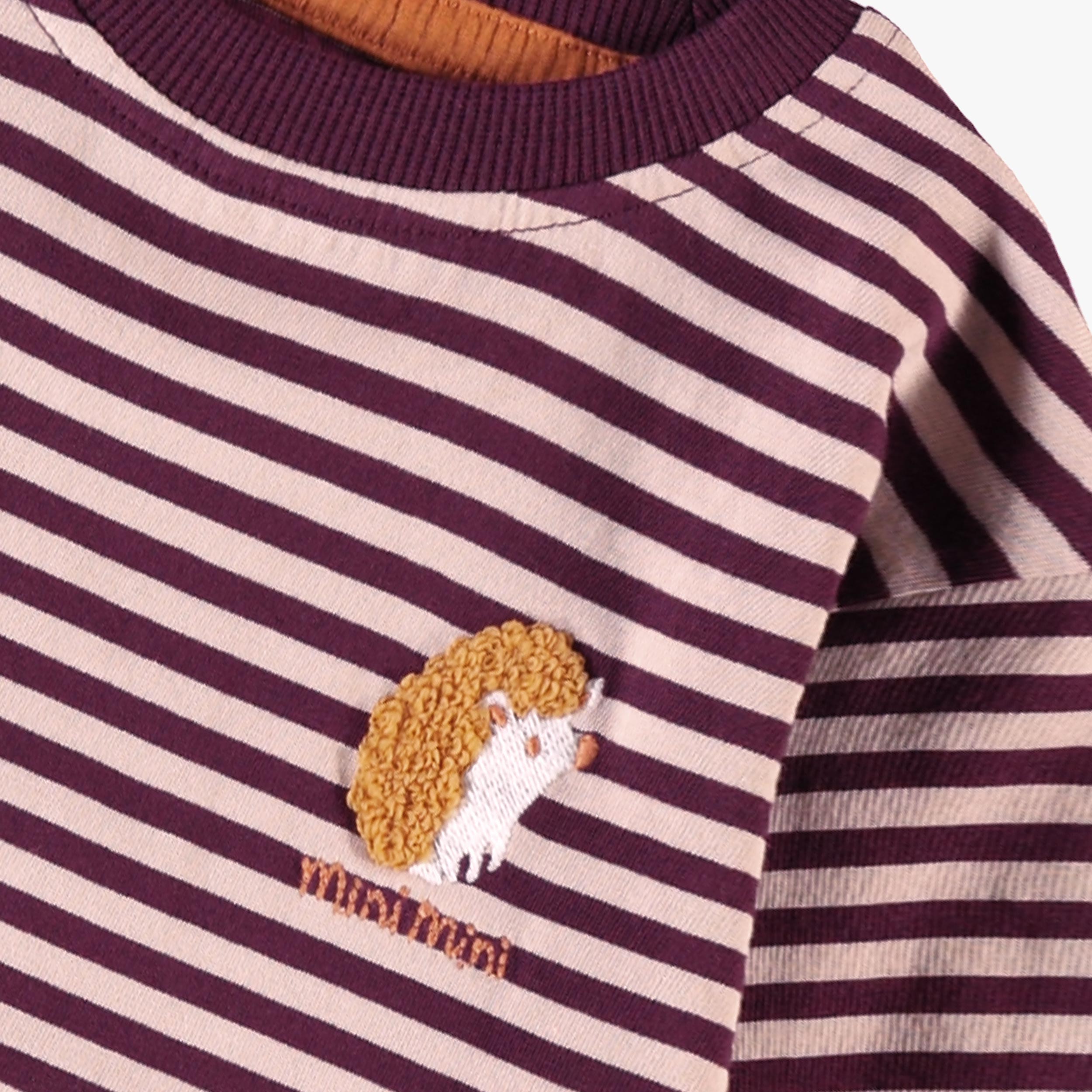Burgundy and cream striped cotton jersey t-Shirt, baby