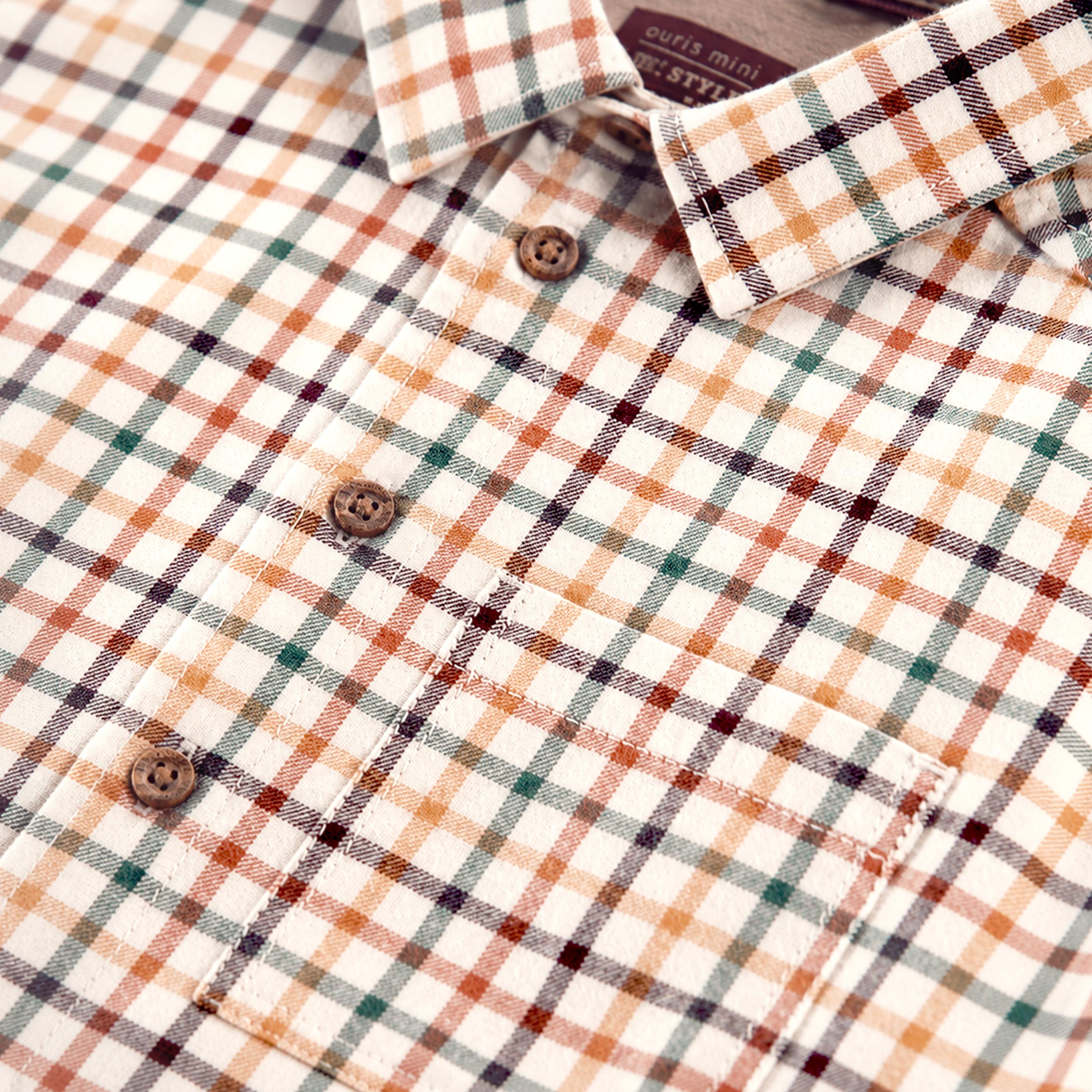 Chemise crème à carreaux multicolores, bébé
