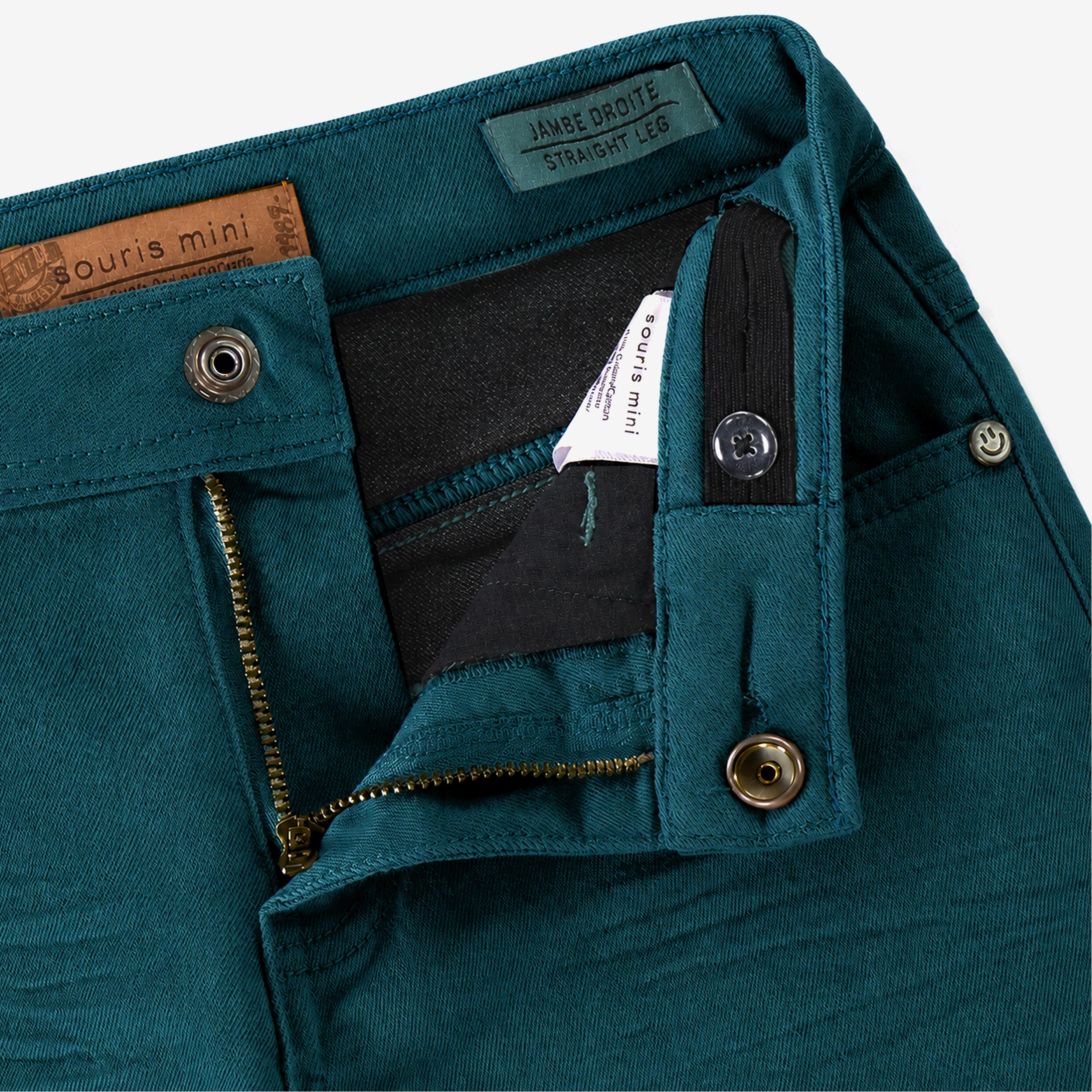Pantalon cargo bleu en denim, enfant