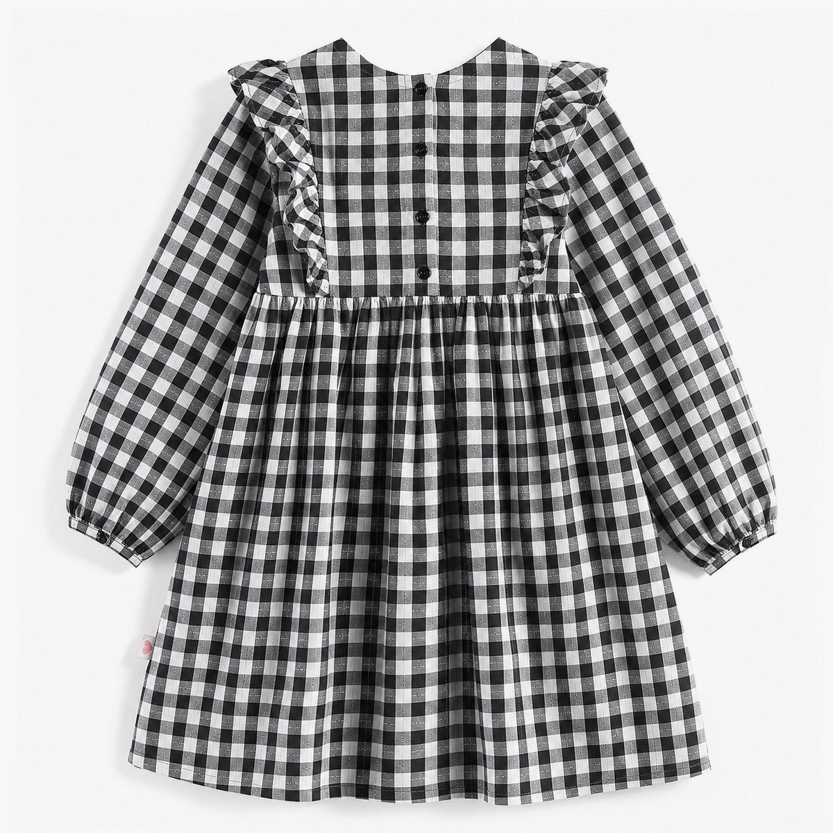 Black and cream gingham dress, child