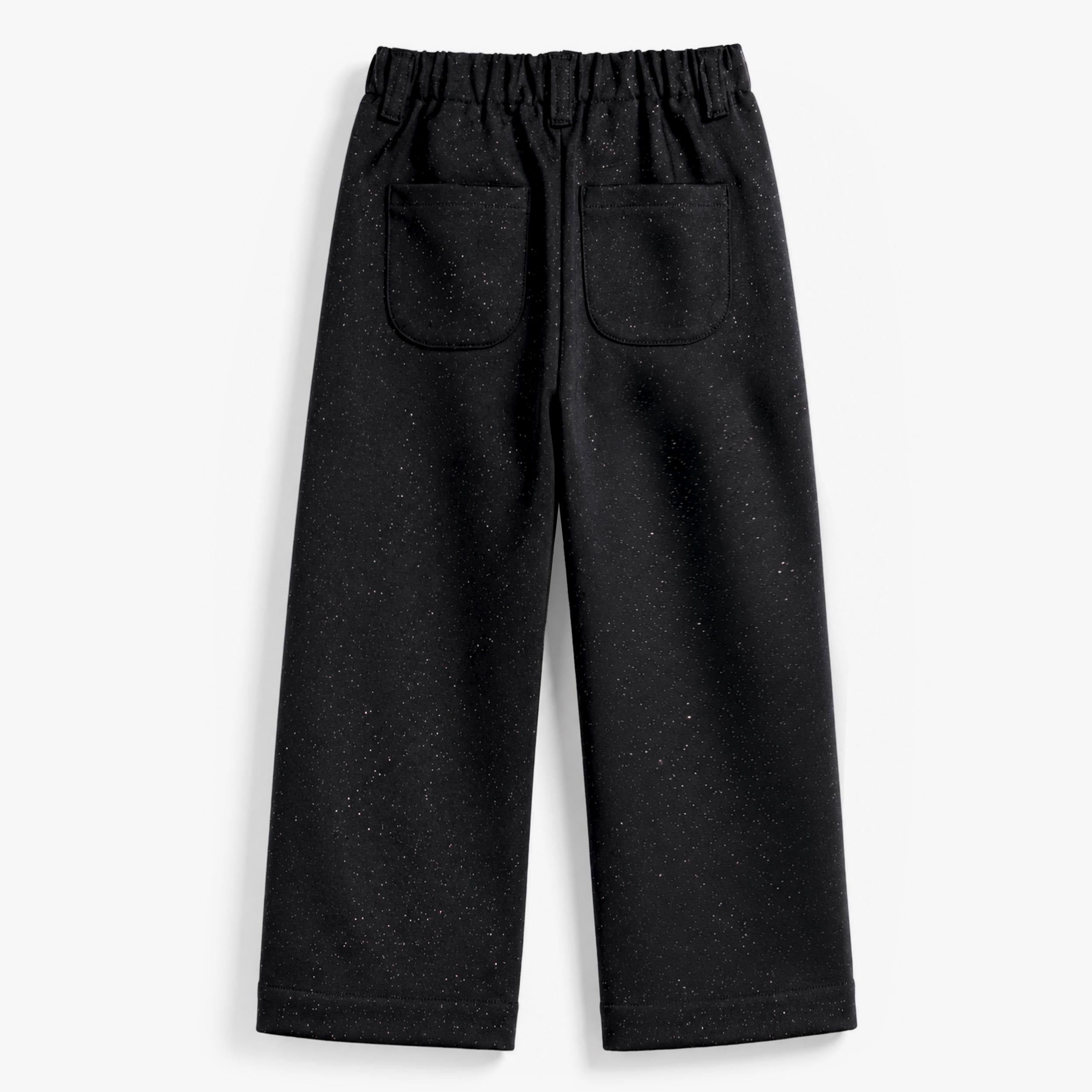 Pantalon noir brillant à jambe large, enfant