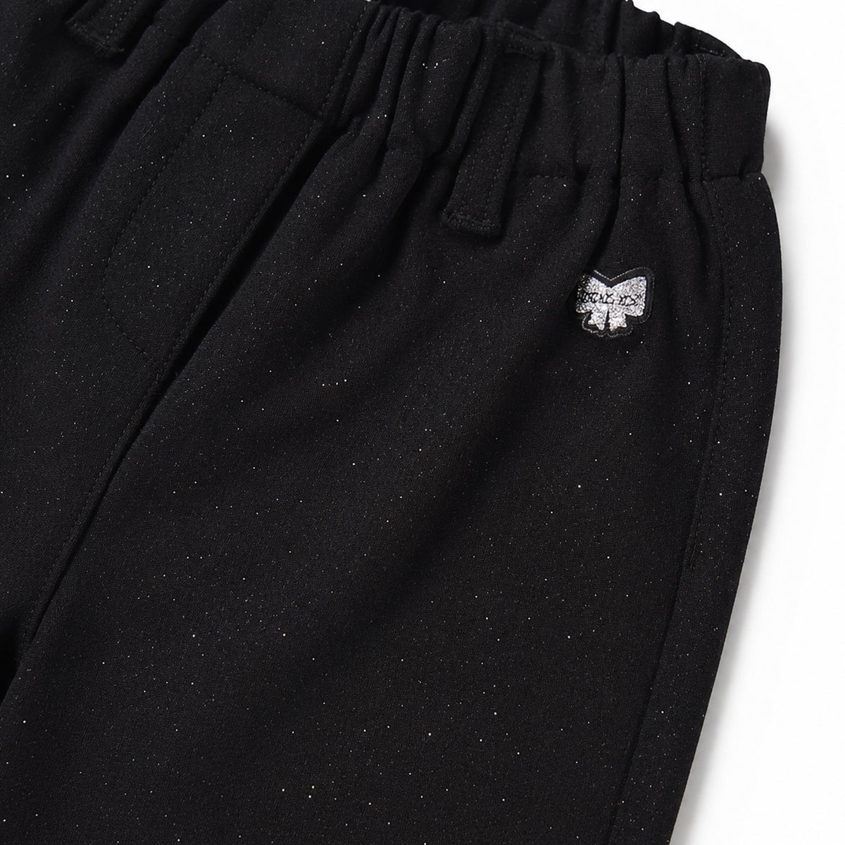 Pantalon noir brillant à jambe large, enfant