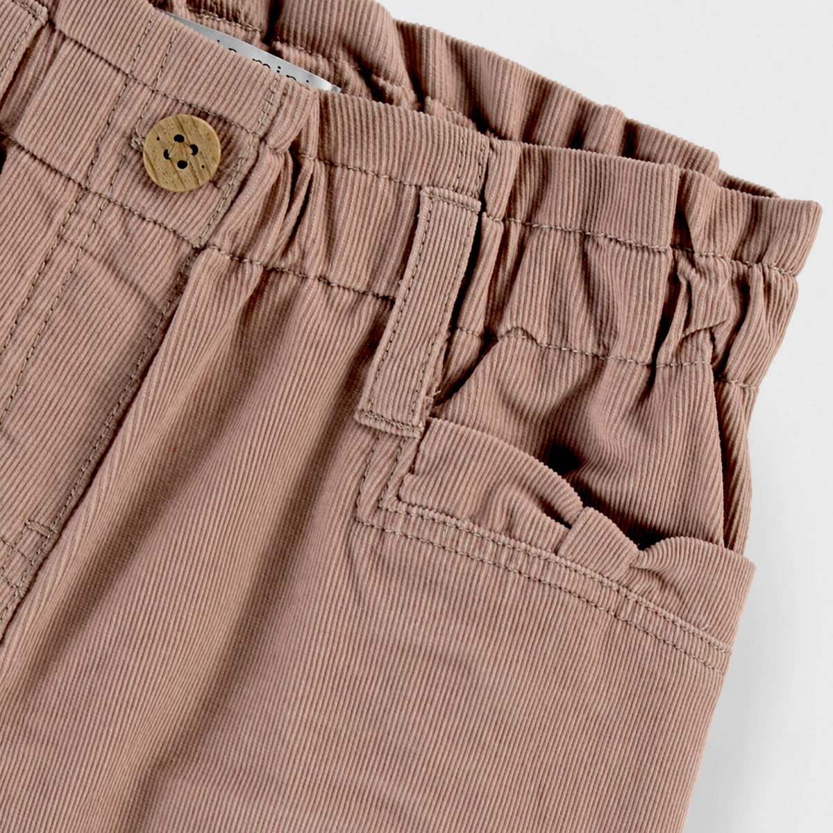 Pantalon brun en velours côtelé à jambe large, enfant