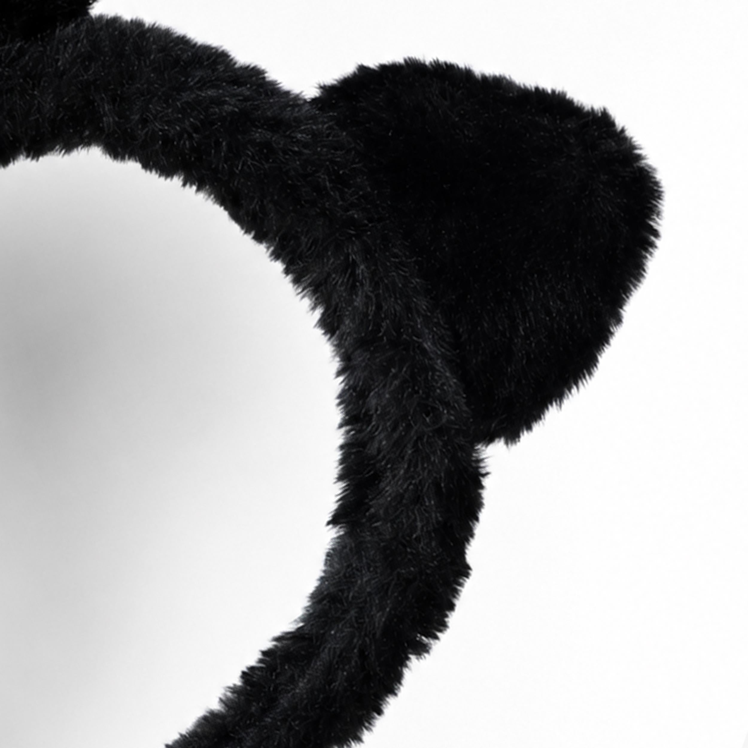 Black Faux-Fur Cat Headband