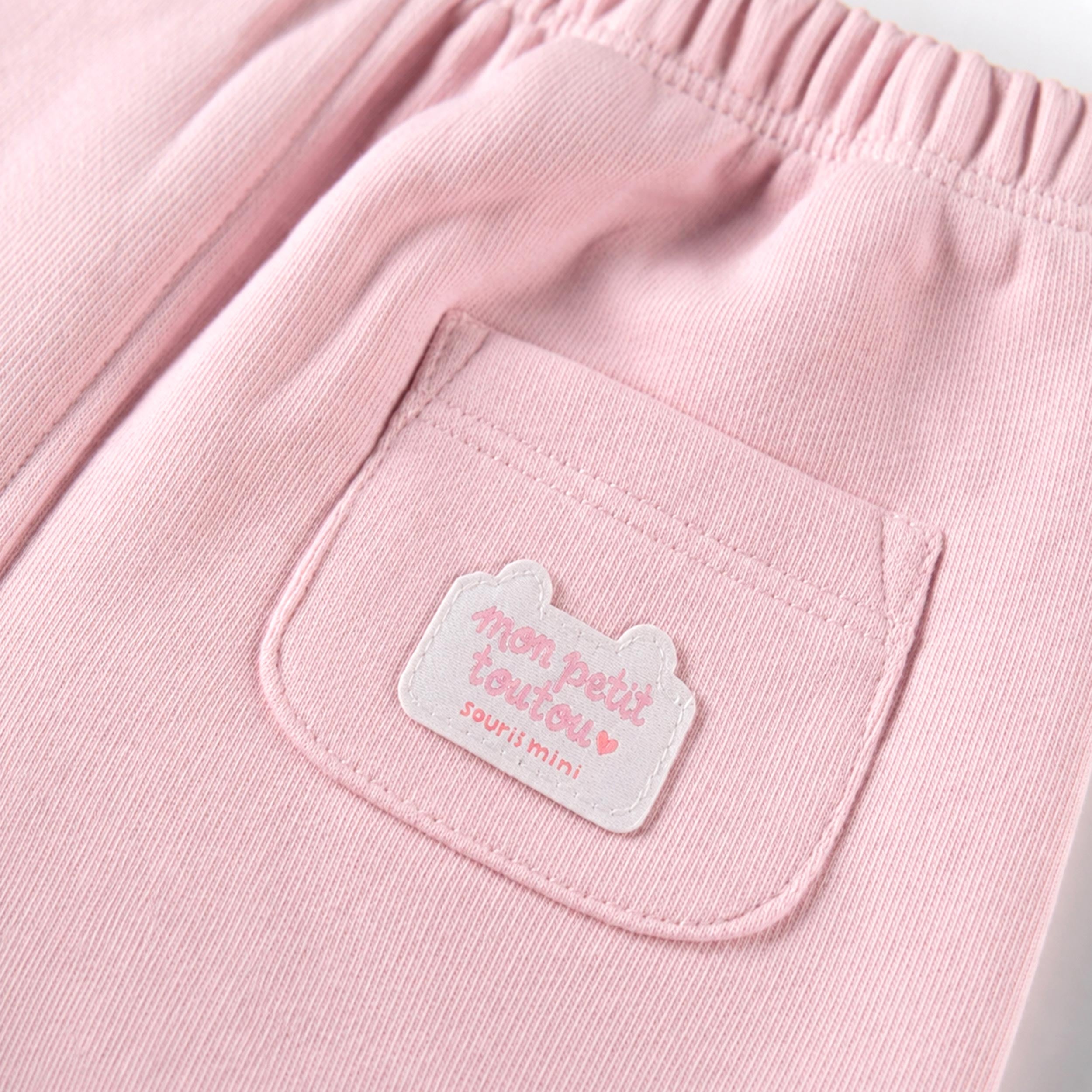 Pink fleece jogger pants, baby