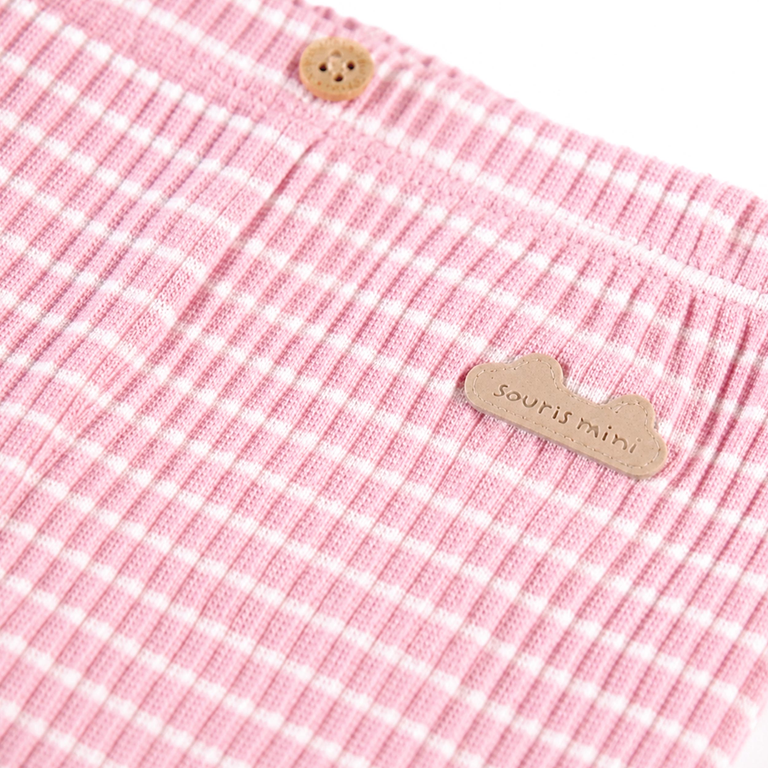 Pink striped leggings, baby