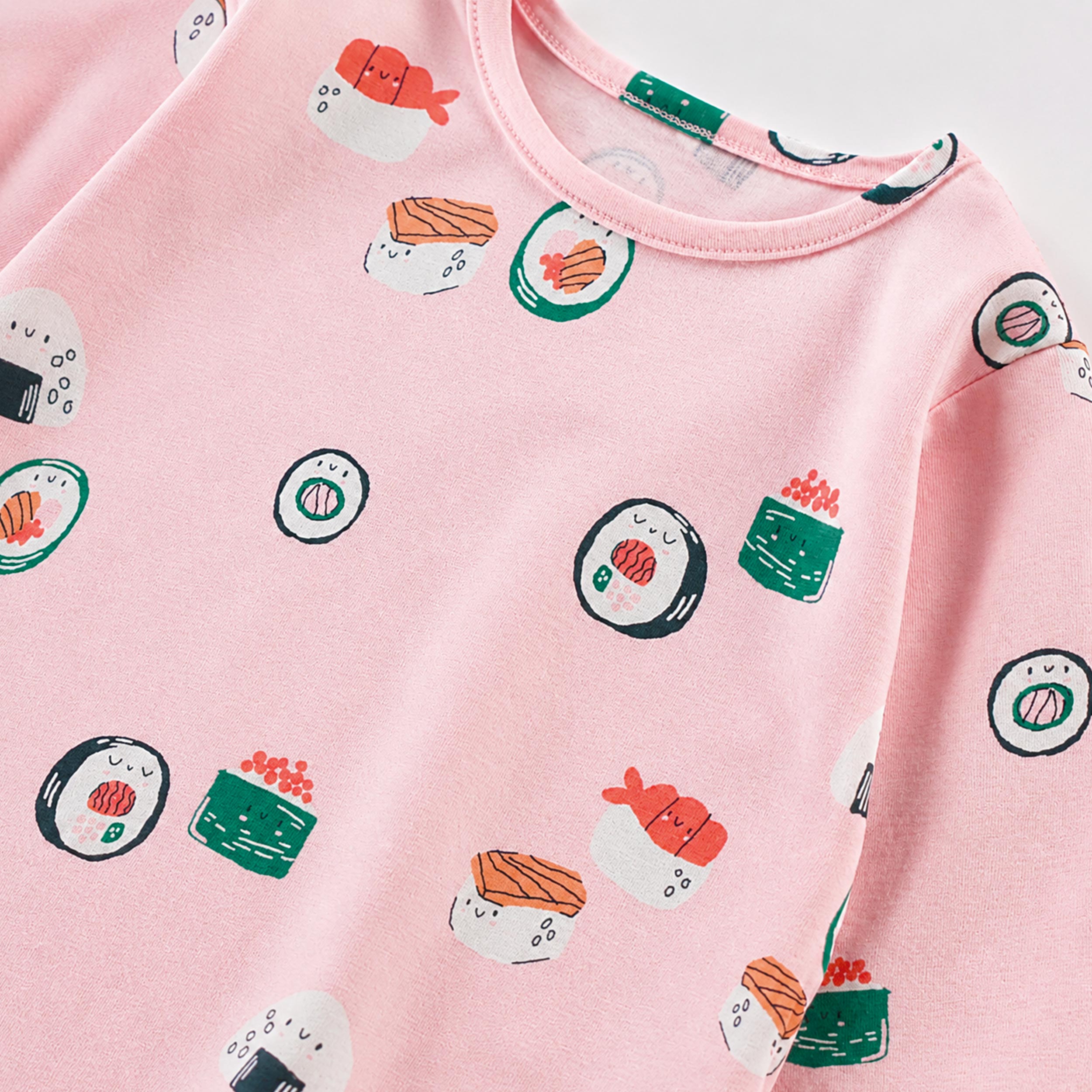 T-shirt rose à imprimé de sushis, bébé