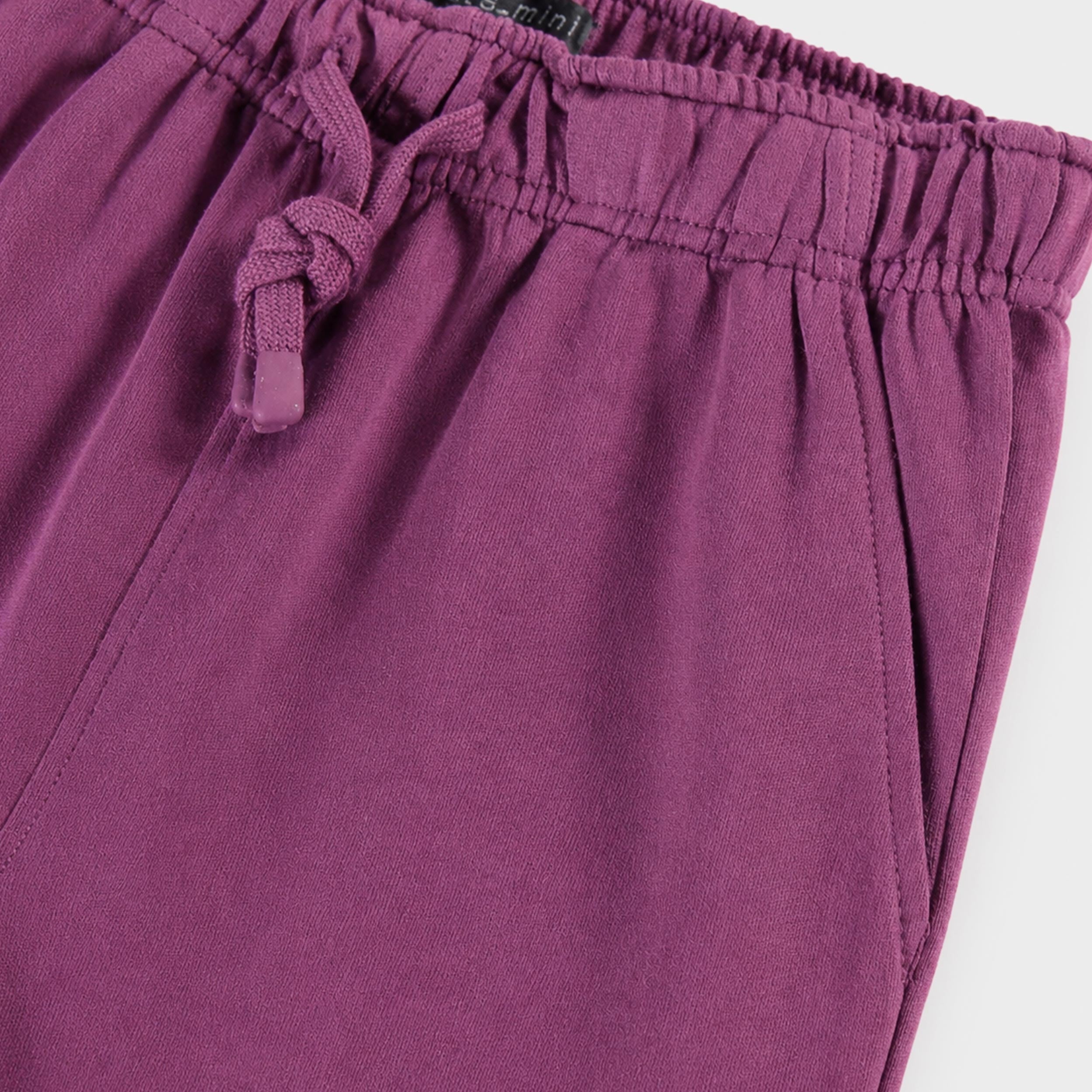 Pantalon mauve foncé en coton français, enfant