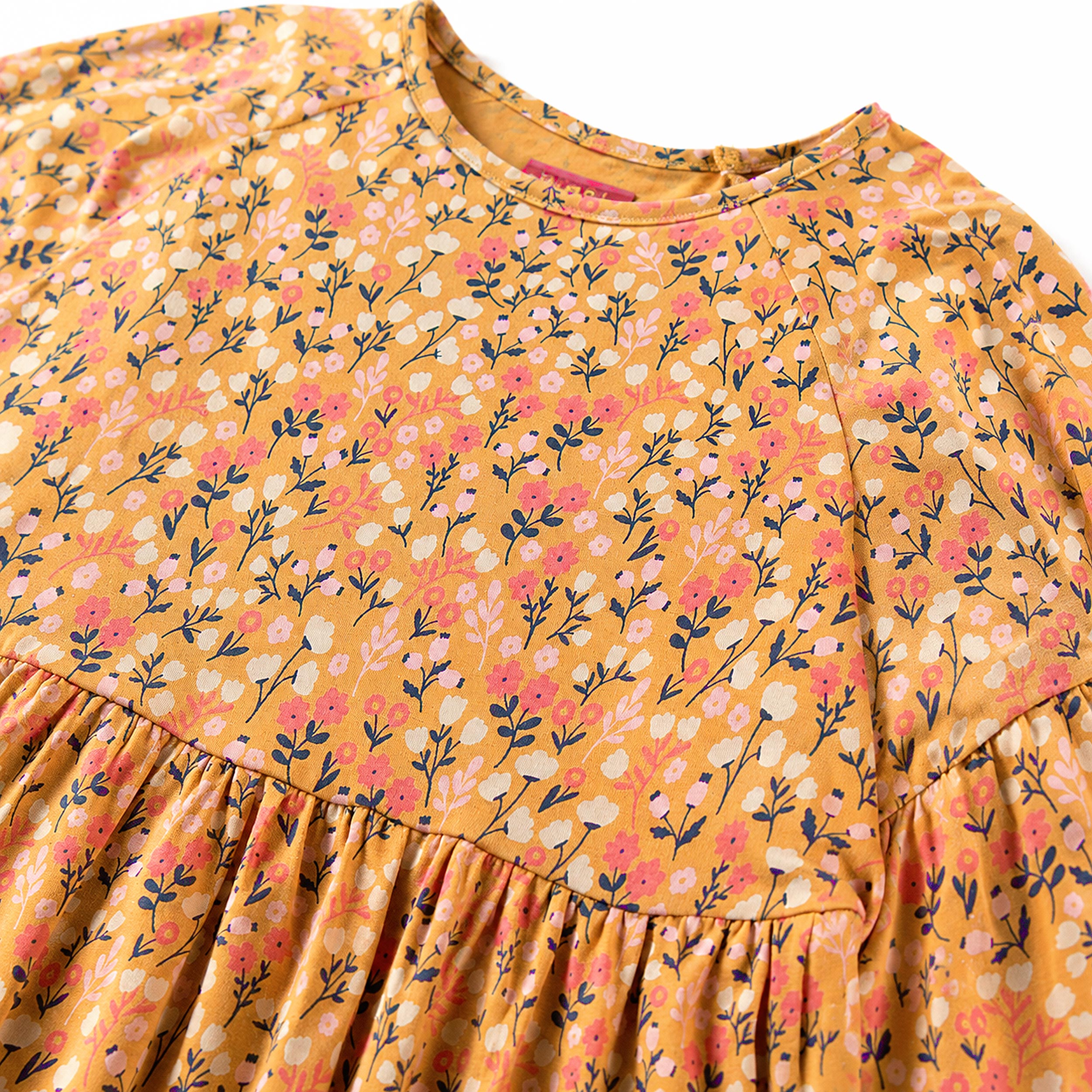 Robe orange à imprimé floral, enfant