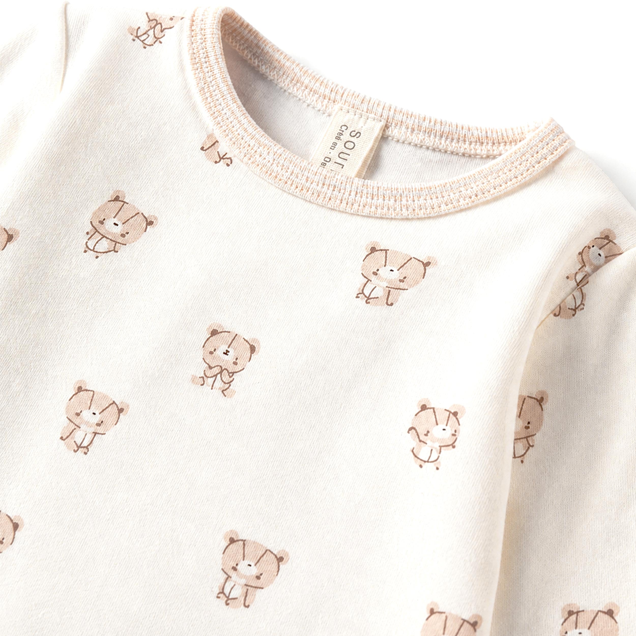 Cream bear print bodysuit, baby