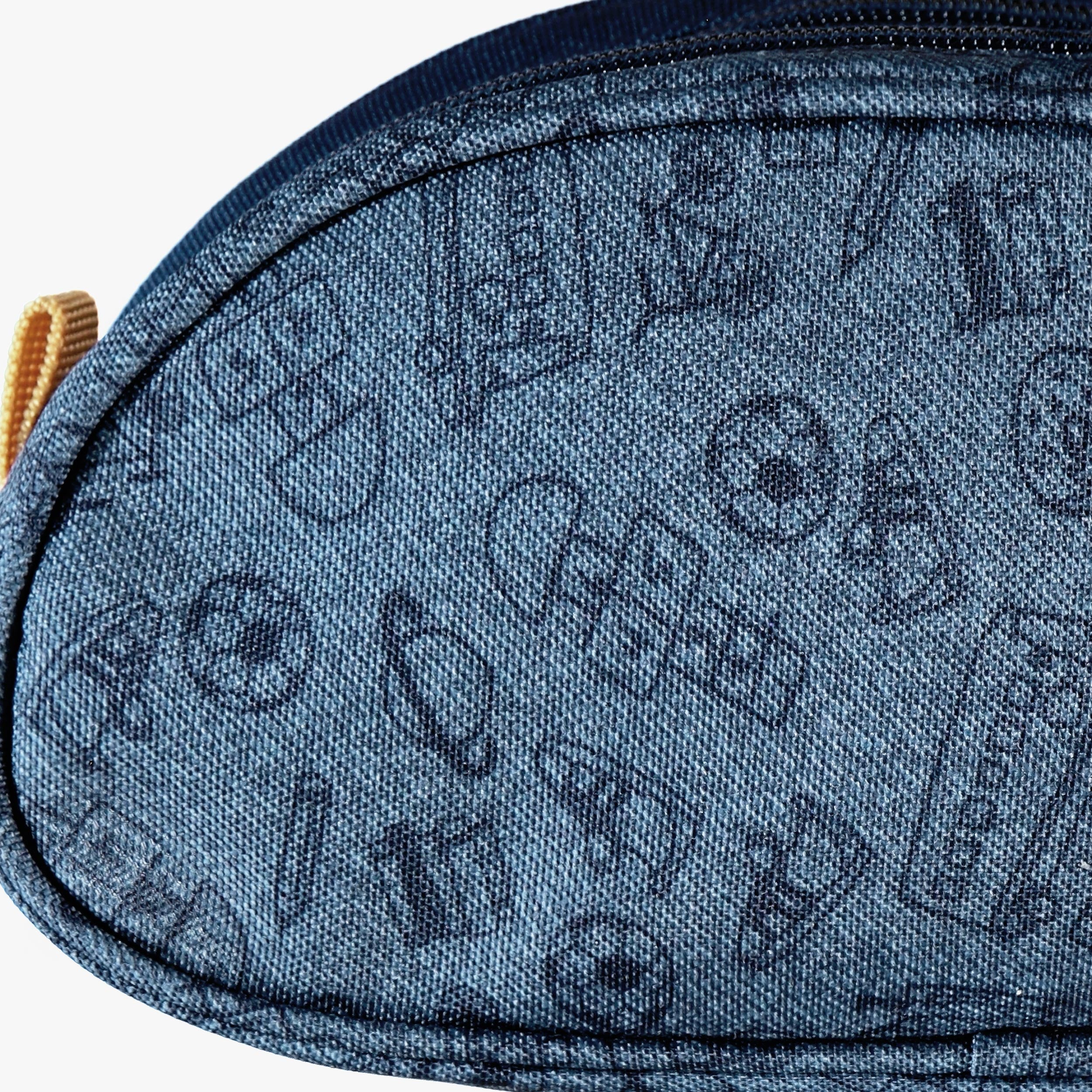 Blue printed double pencil case