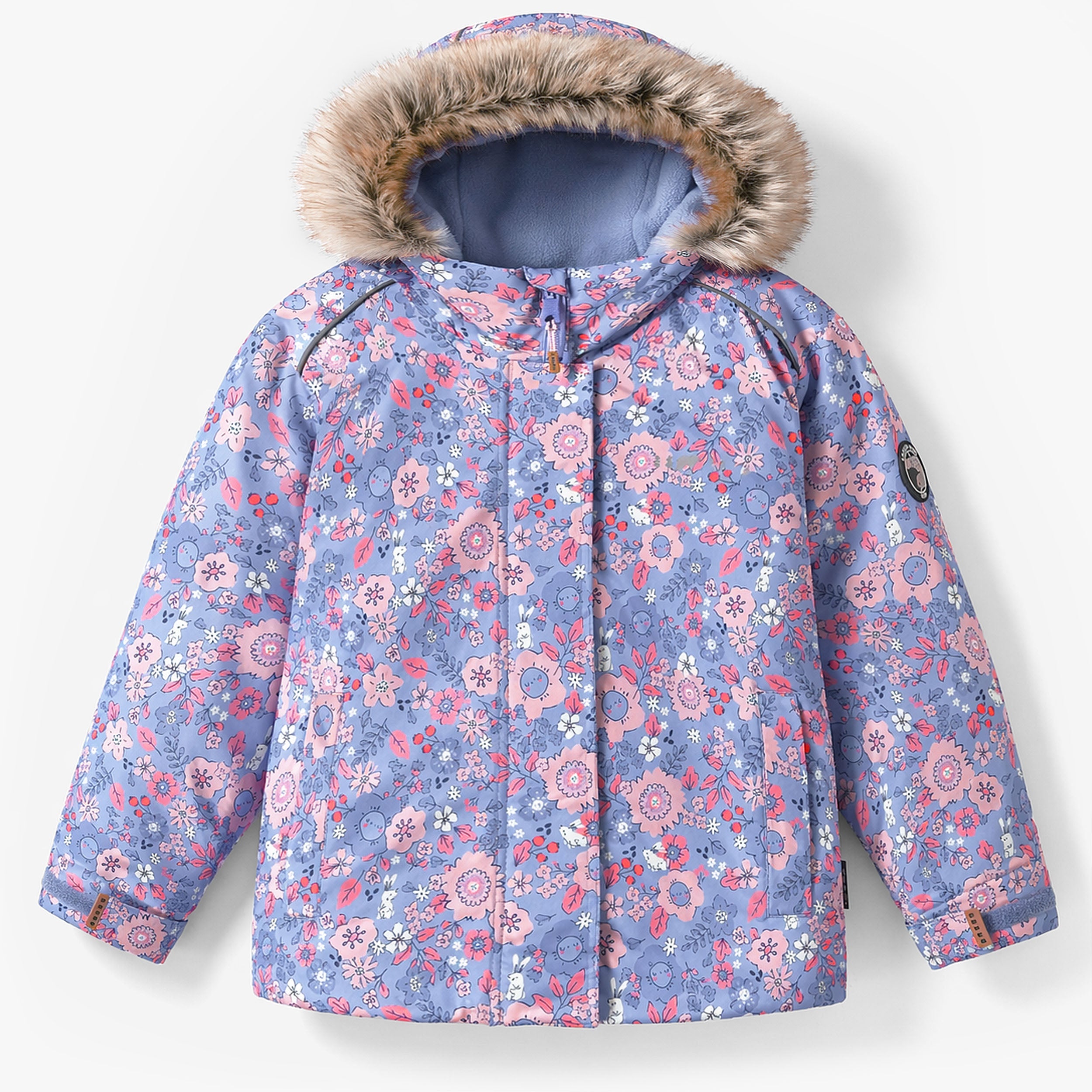Purple Floral Two-Piece Snowsuit, child