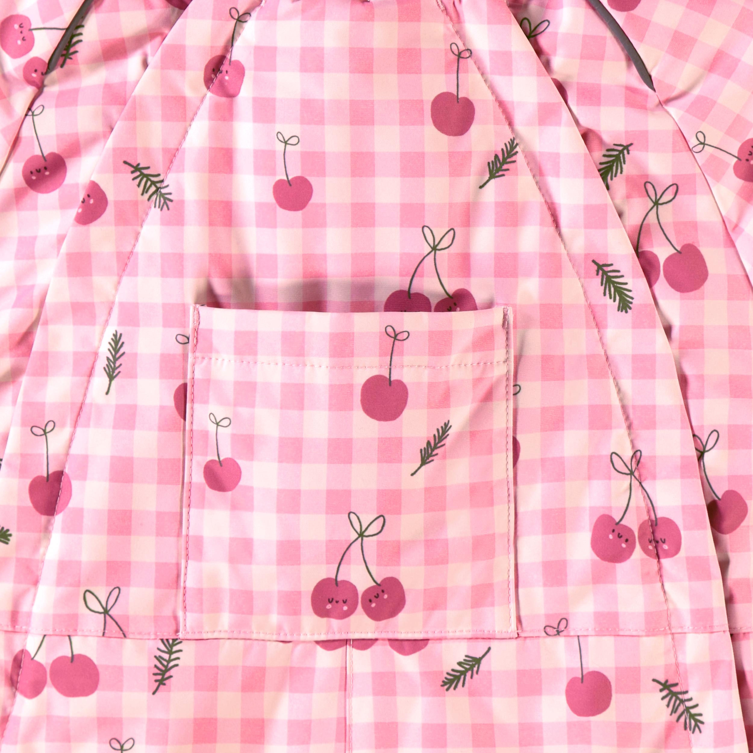 Pink Gingham One-Piece Snowsuit with Print, baby