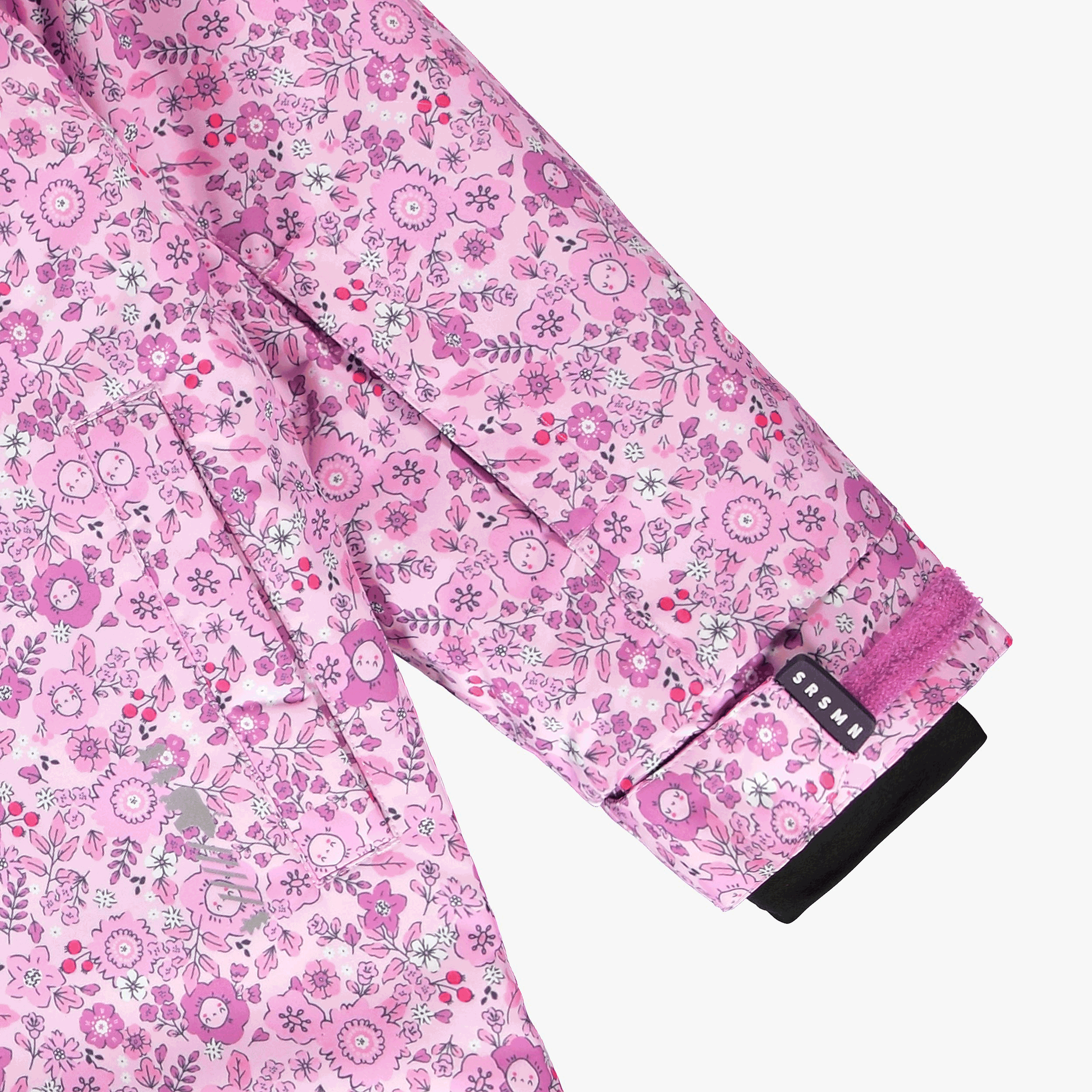 Pink floral print one-piece snowsuit , child