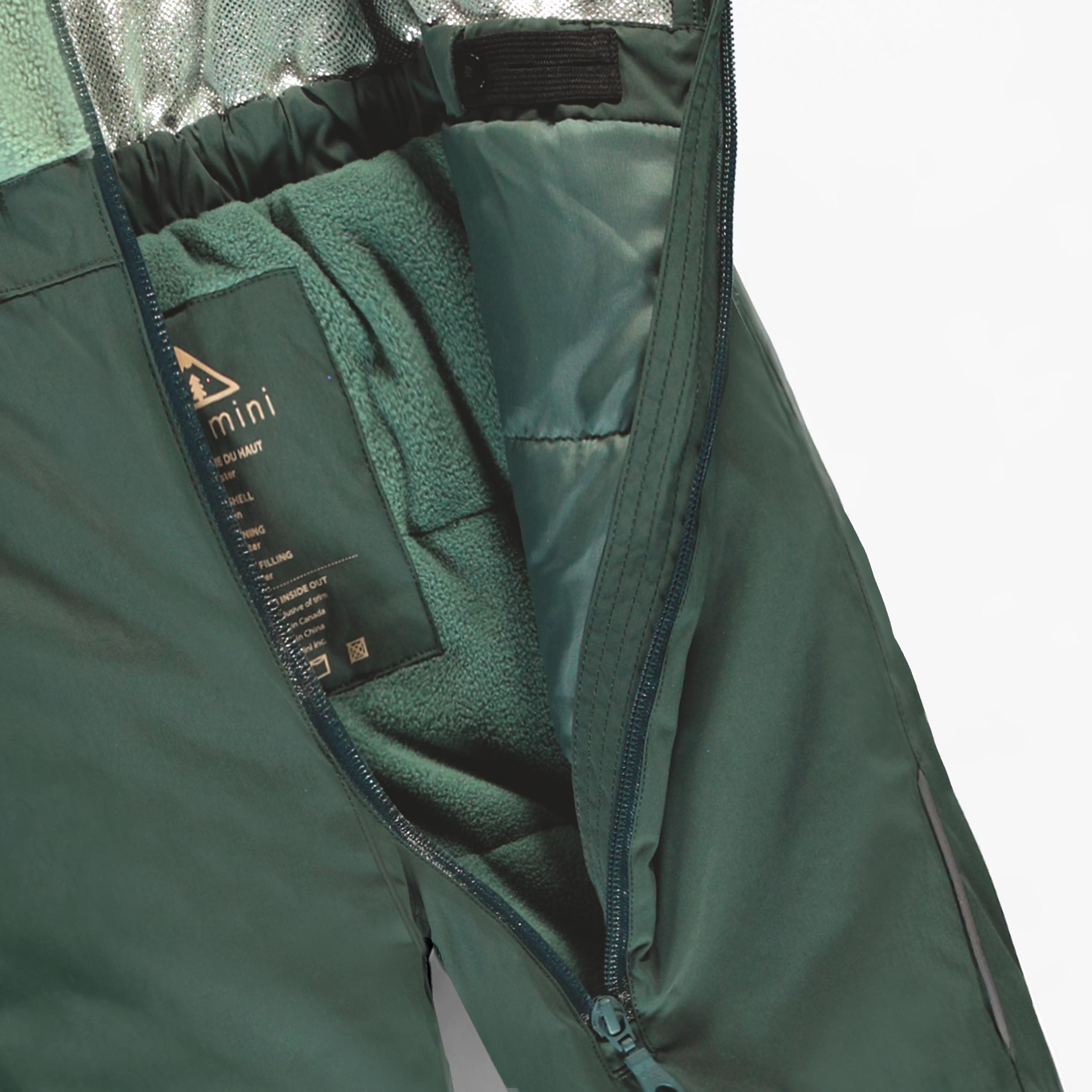 Habit de neige deux pièces beige et vert à imprimé, bébé
