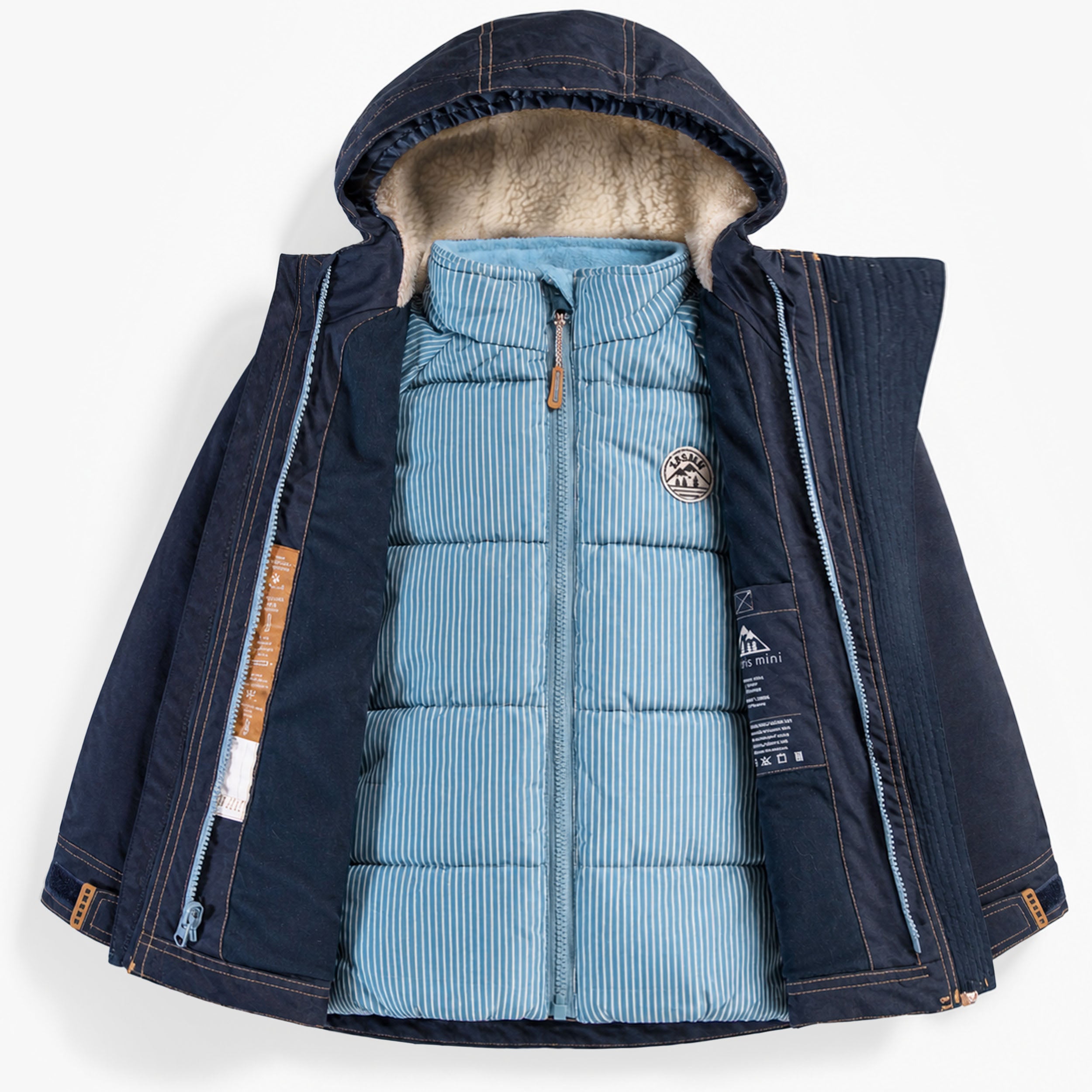 Denim Blue and Ochre 3-in-1 Snowsuit, child