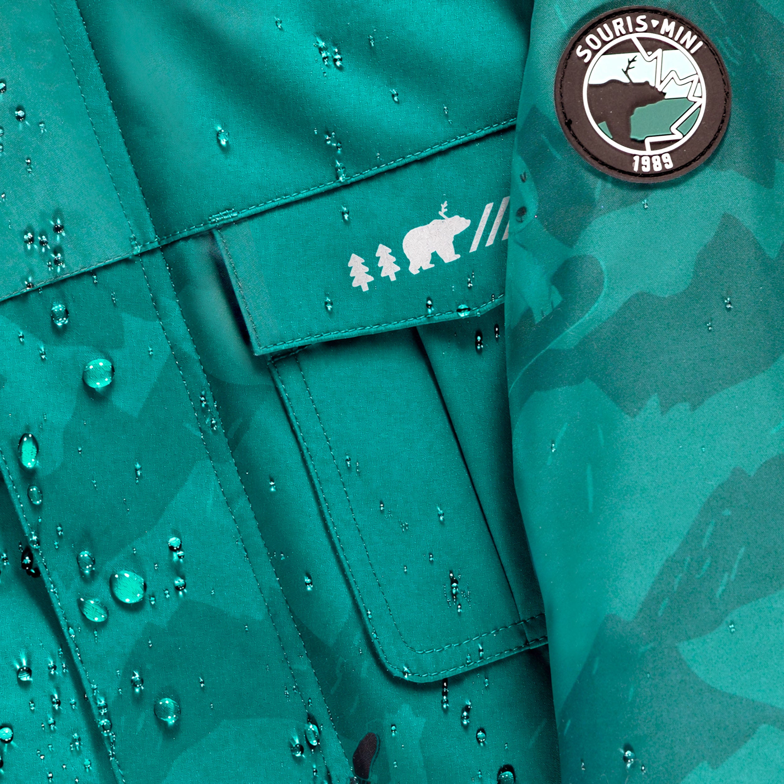 Turquoise Mountain Print Two-Piece Snowsuit, child