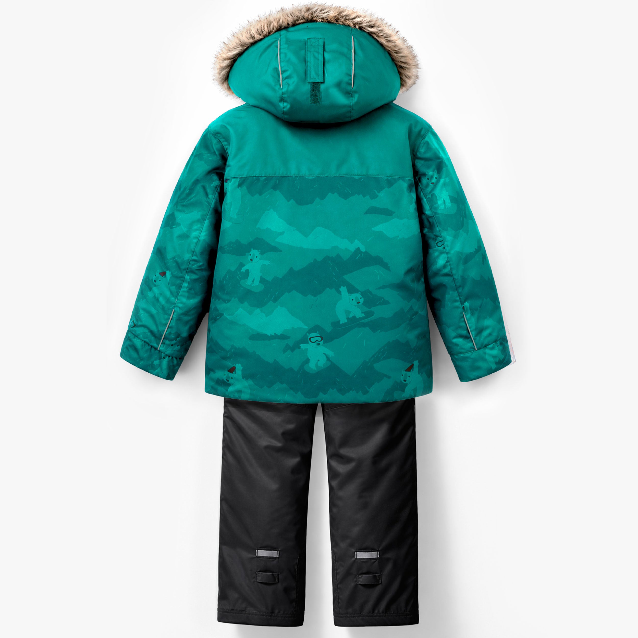 Turquoise Mountain Print Two-Piece Snowsuit, child