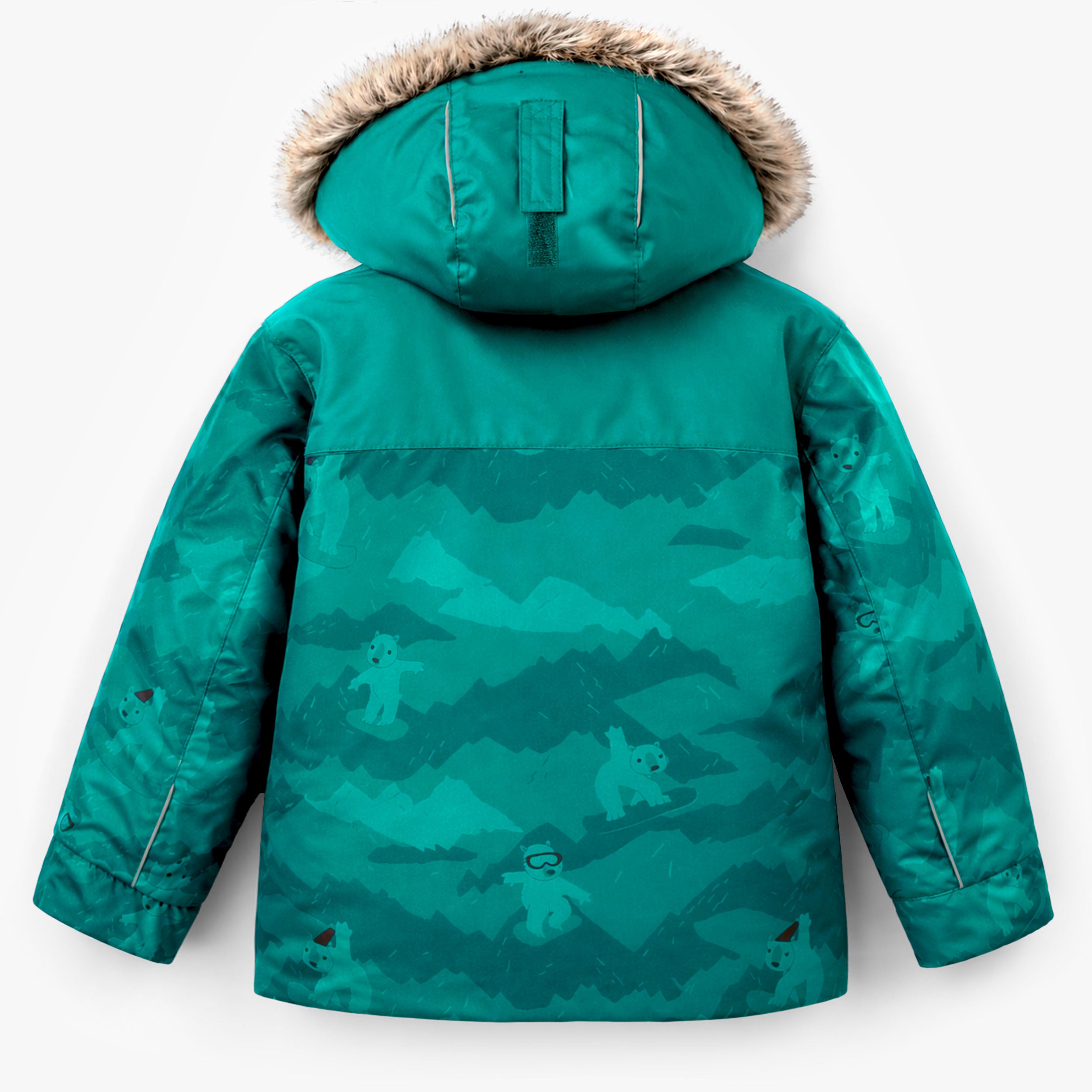 Turquoise Mountain Print Two-Piece Snowsuit, child