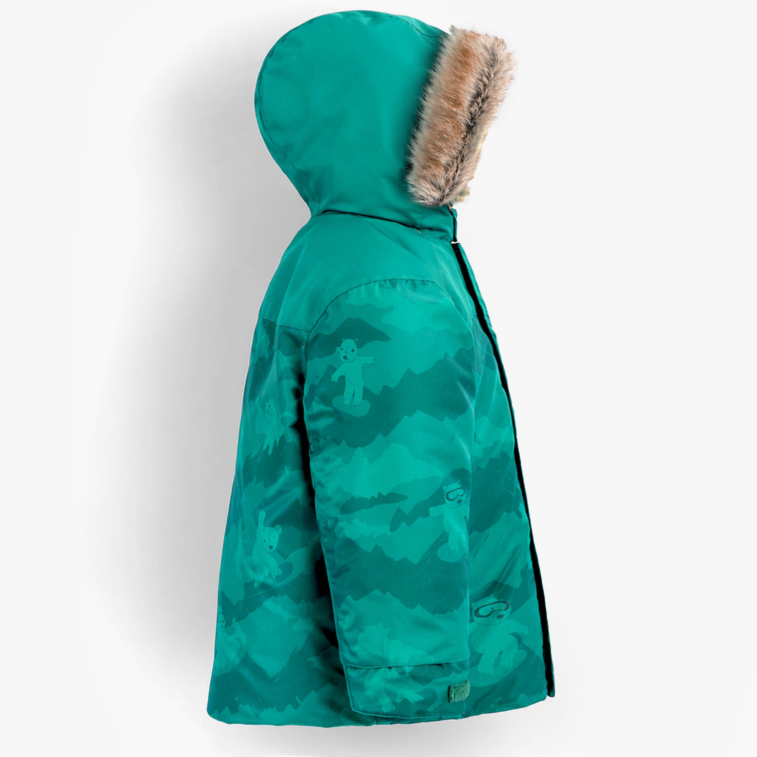 Turquoise Mountain Print Two-Piece Snowsuit, child