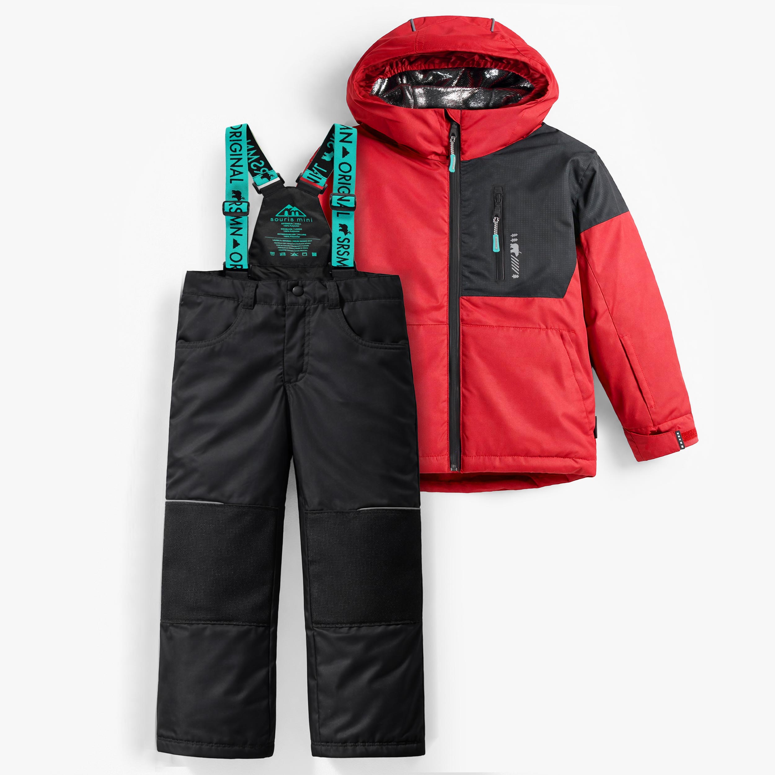 Red and Black PERFO+ Two-Piece Snowsuit, child