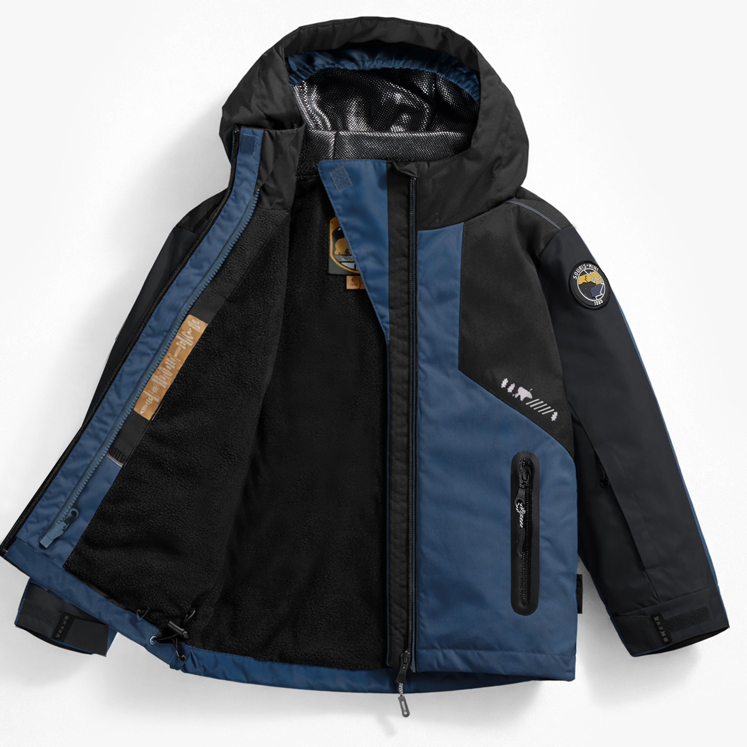 Manteau d'hiver 3 en 1 bleu et noir, enfant