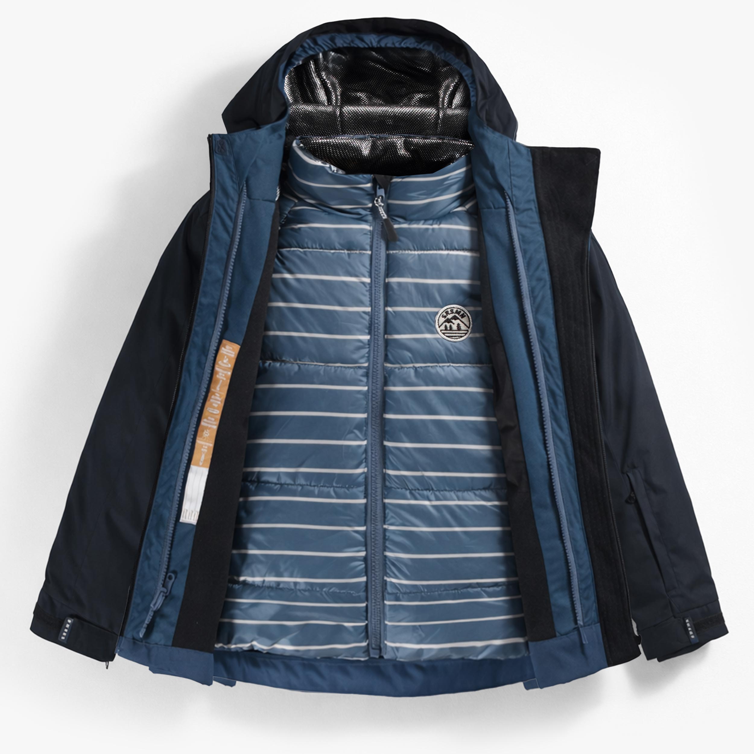 Manteau d'hiver 3 en 1 bleu et noir, enfant