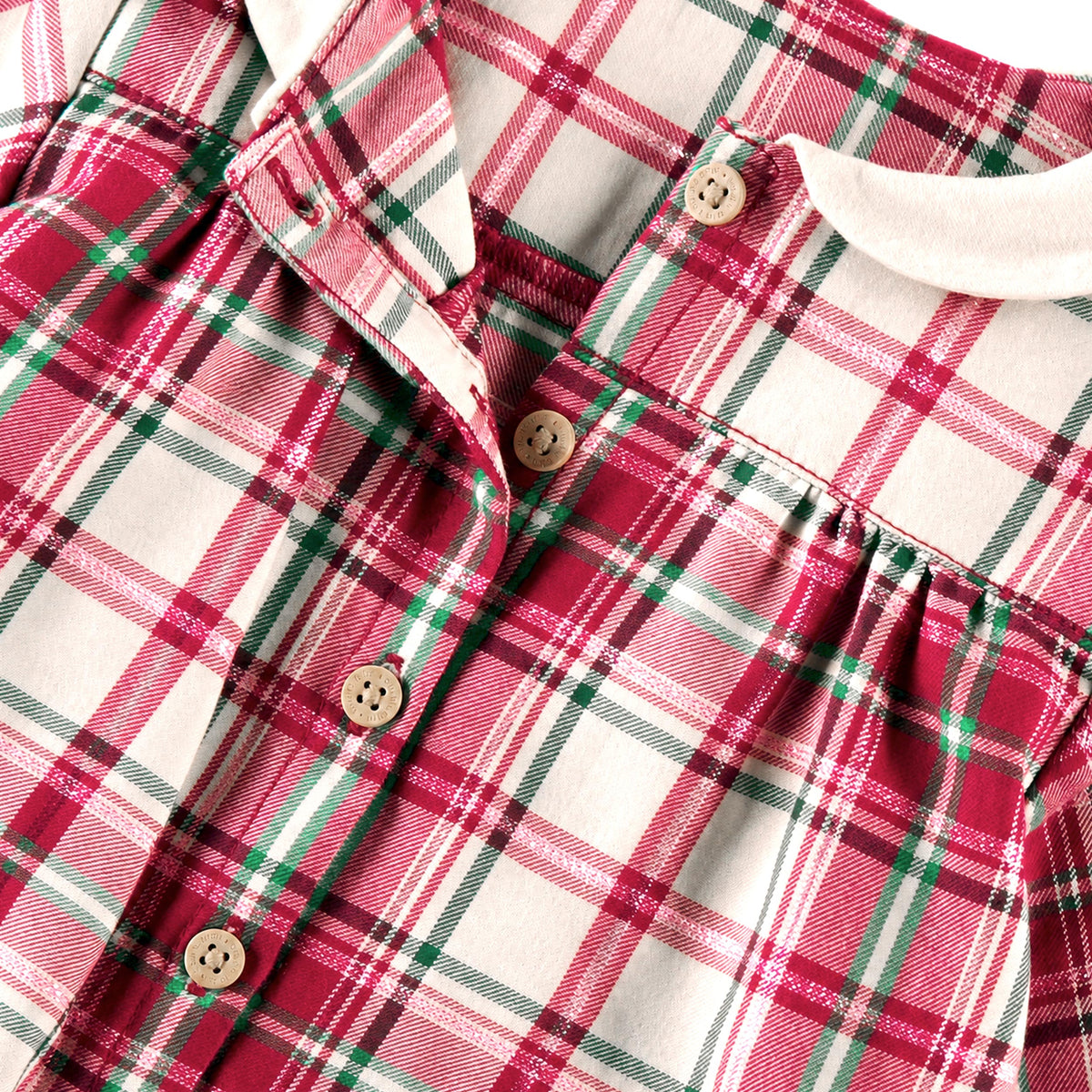 Red plaid flannel one-piece, newborn