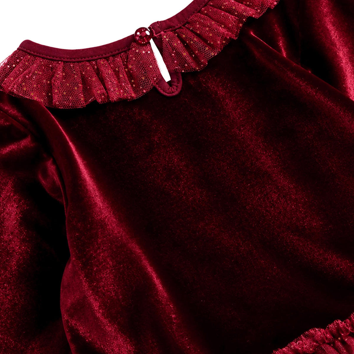 Robe rouge en velours et tulle des Fêtes, bébé